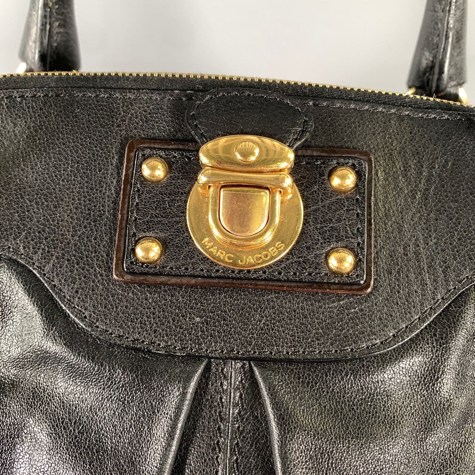 Marc Jacobs MARC JACOBS Black Brown Leather Satchel top Handles Handbag Size ONE SIZE - 5 Thumbnail