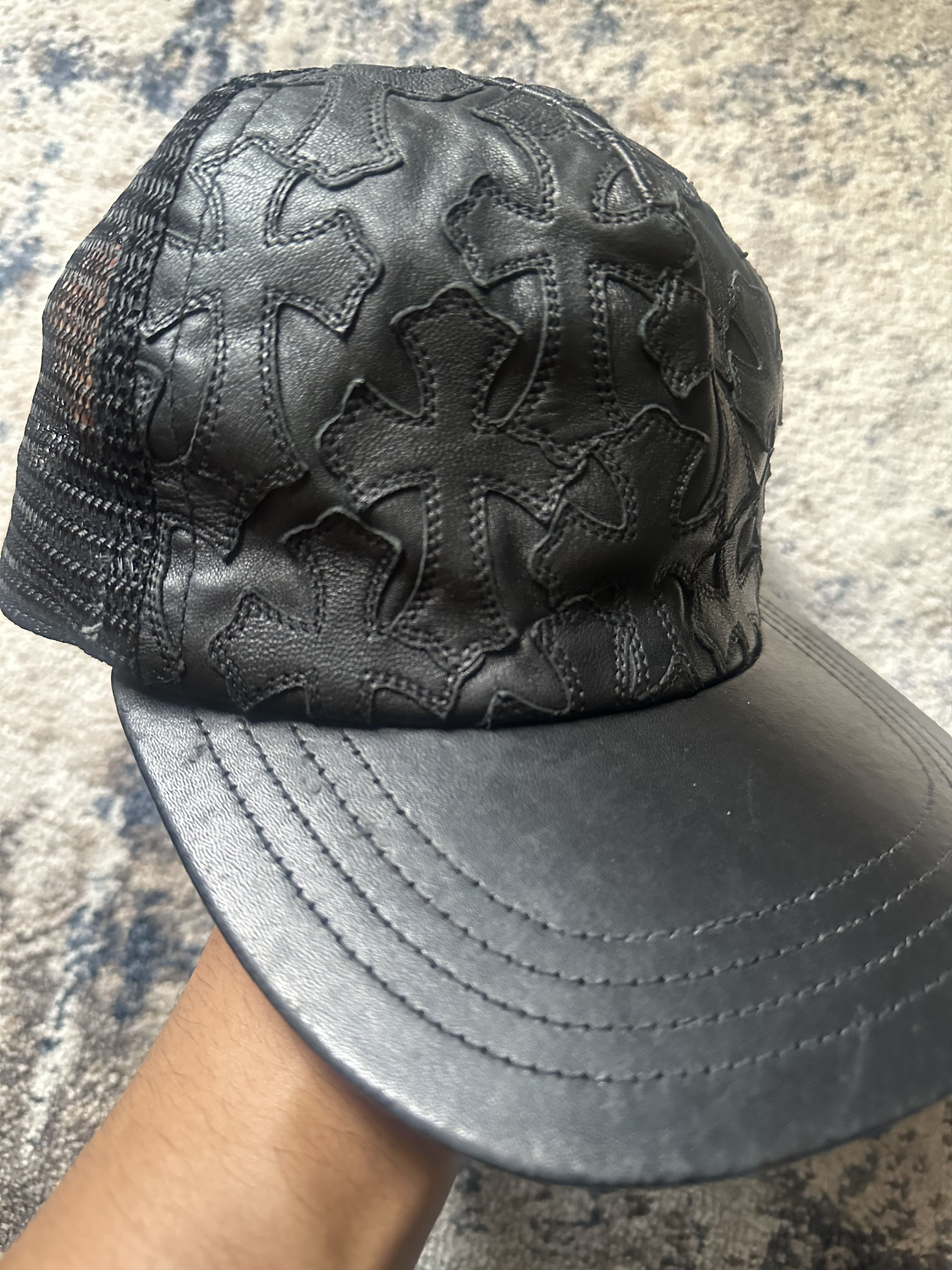 Chrome Hearts Chrome Hearts Black Cemetery leather cross patch hat Size ONE SIZE - 3 Thumbnail