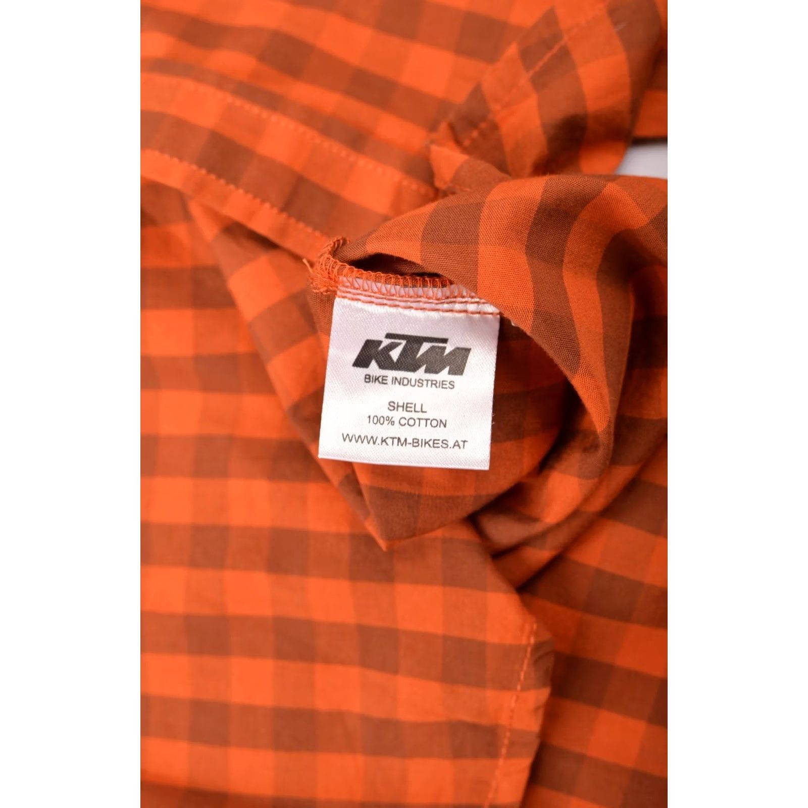 Vintage KTM Bike Industries Factory Team Orange Check Button Shirt Racing Size L Mens Size US L / EU 52-54 / 3 - 4 Thumbnail
