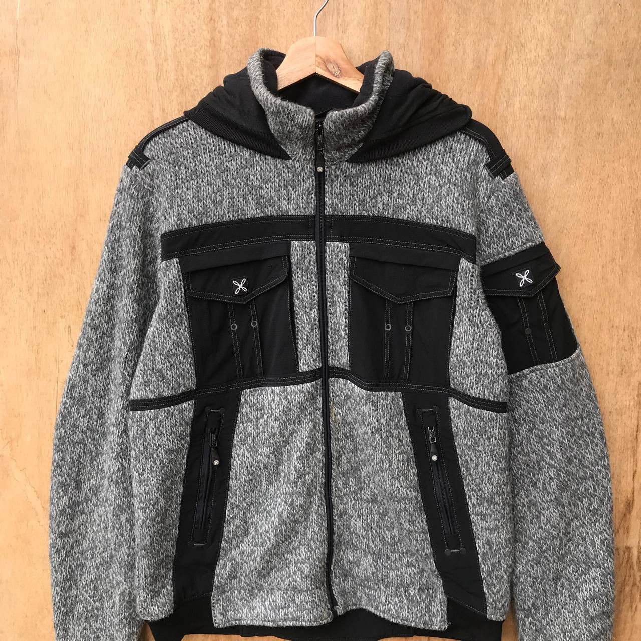 Japanese Brand MONTURA REMIX BIKER KNIT JACKET OUTDOOR JUMPER HOODIE Size US L / EU 52-54 / 3 - 10 Thumbnail