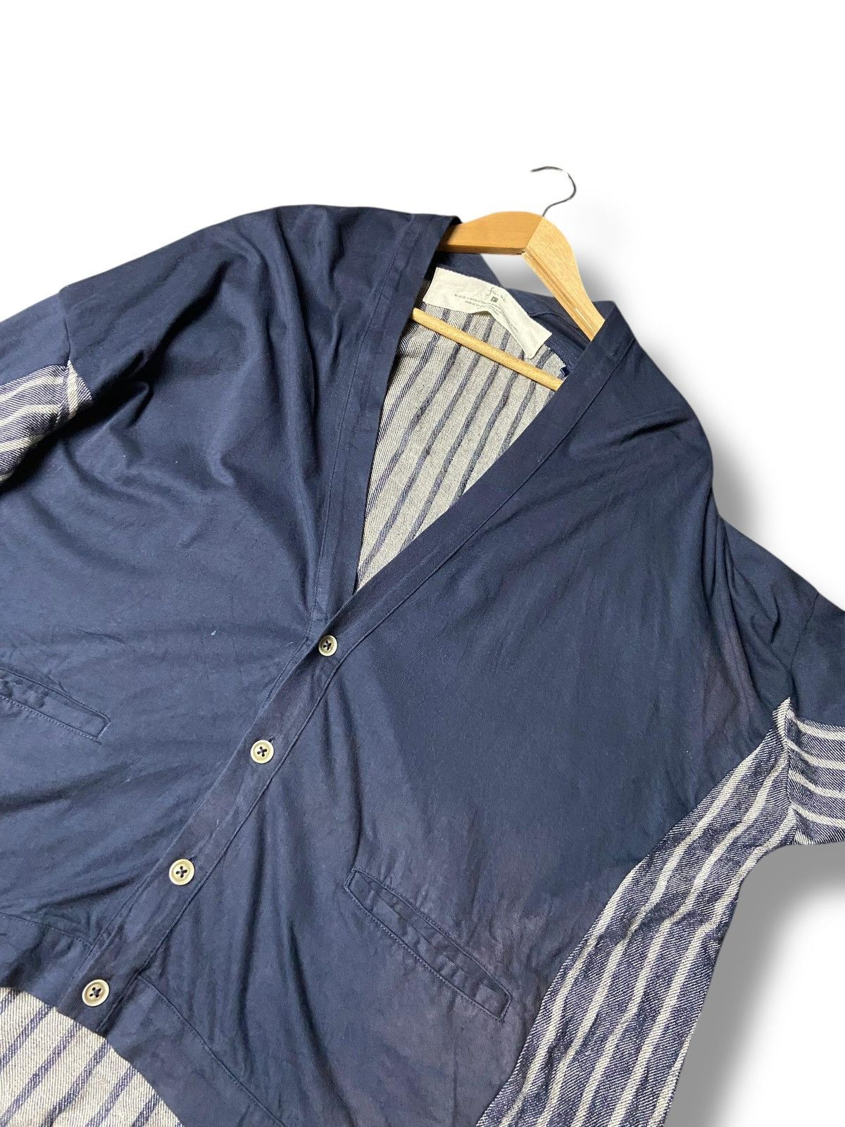 Japanese Brand Fu-ac Brand Noragi Style Stripe Kimono Jacket (166) Size ONE SIZE - 6 Thumbnail