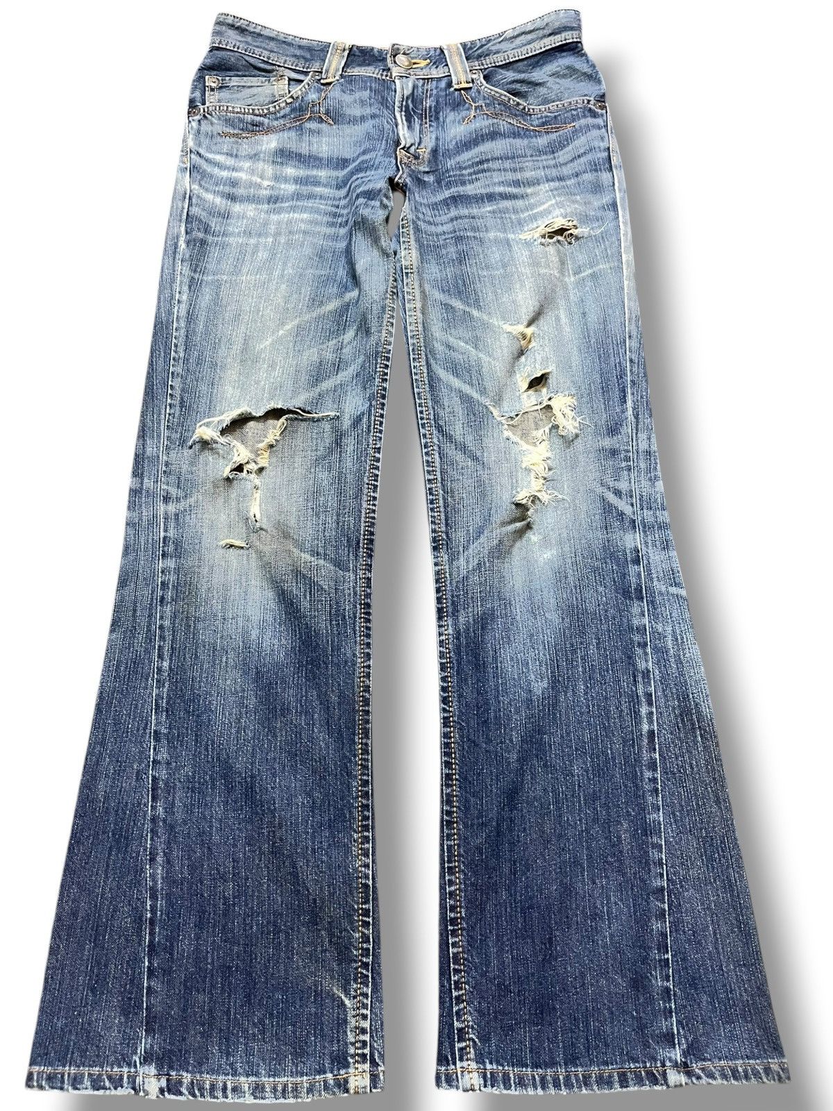 Edwin Vintage Edwin XV Flare Ripped Distressed Denim Size US 32 / EU 48 - 1 Thumbnail