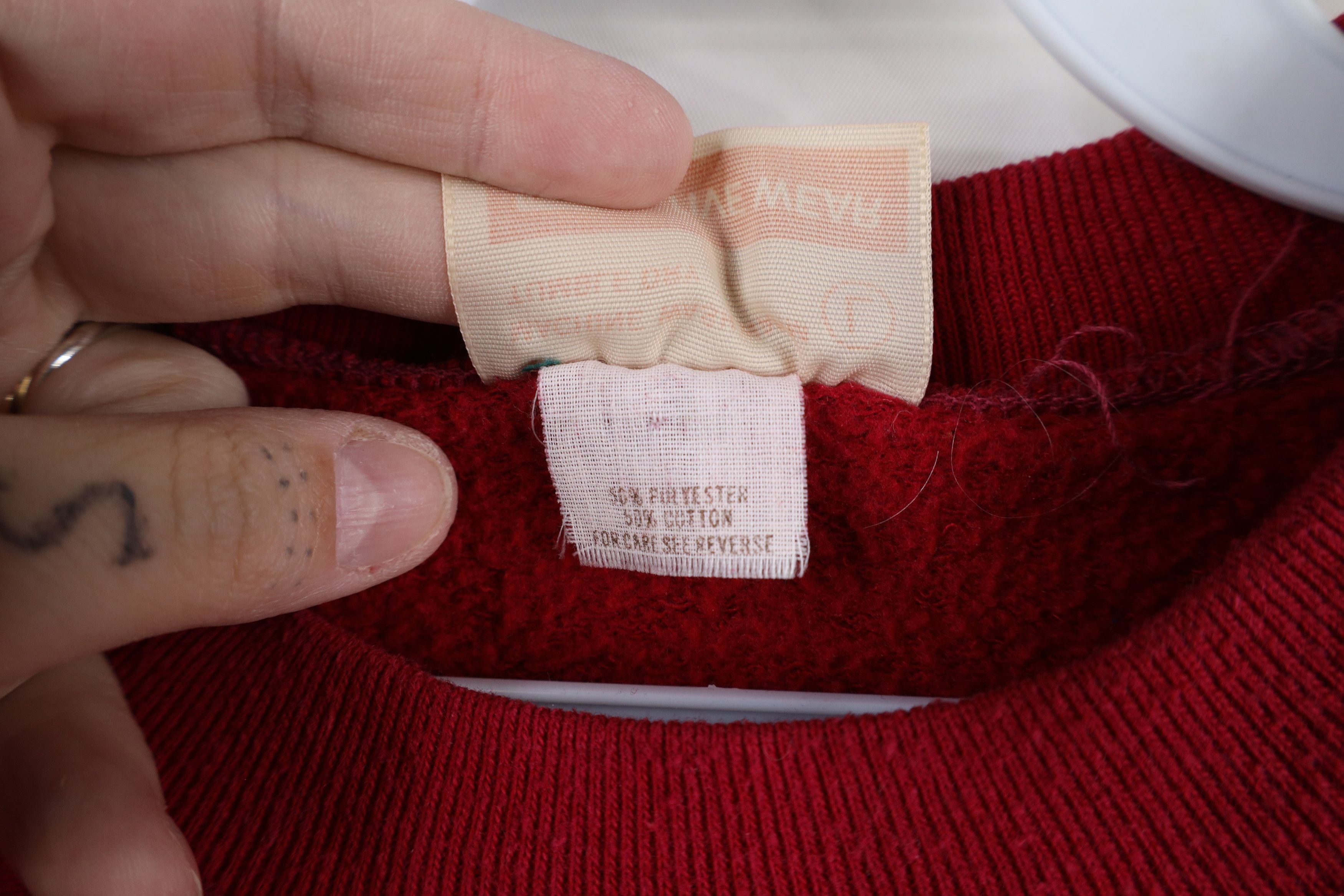 Vintage Vintage 70s Streetwear Blank Crewneck Sweatshirt Red USA Size L / US 10 / IT 46 - 5 Thumbnail