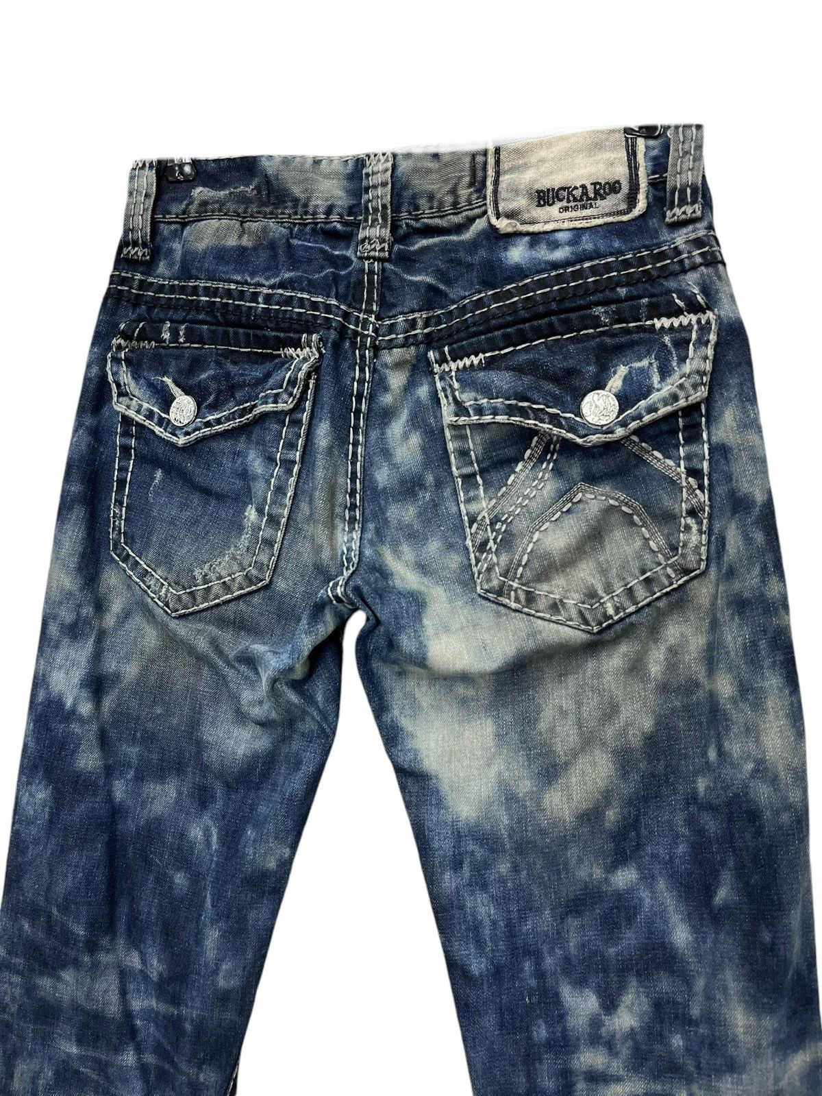 BUCKAROO SICK FLARE🔥Indigo Mudmax Bleachwash Big Stitching Denim Size US 29 - 10 Thumbnail