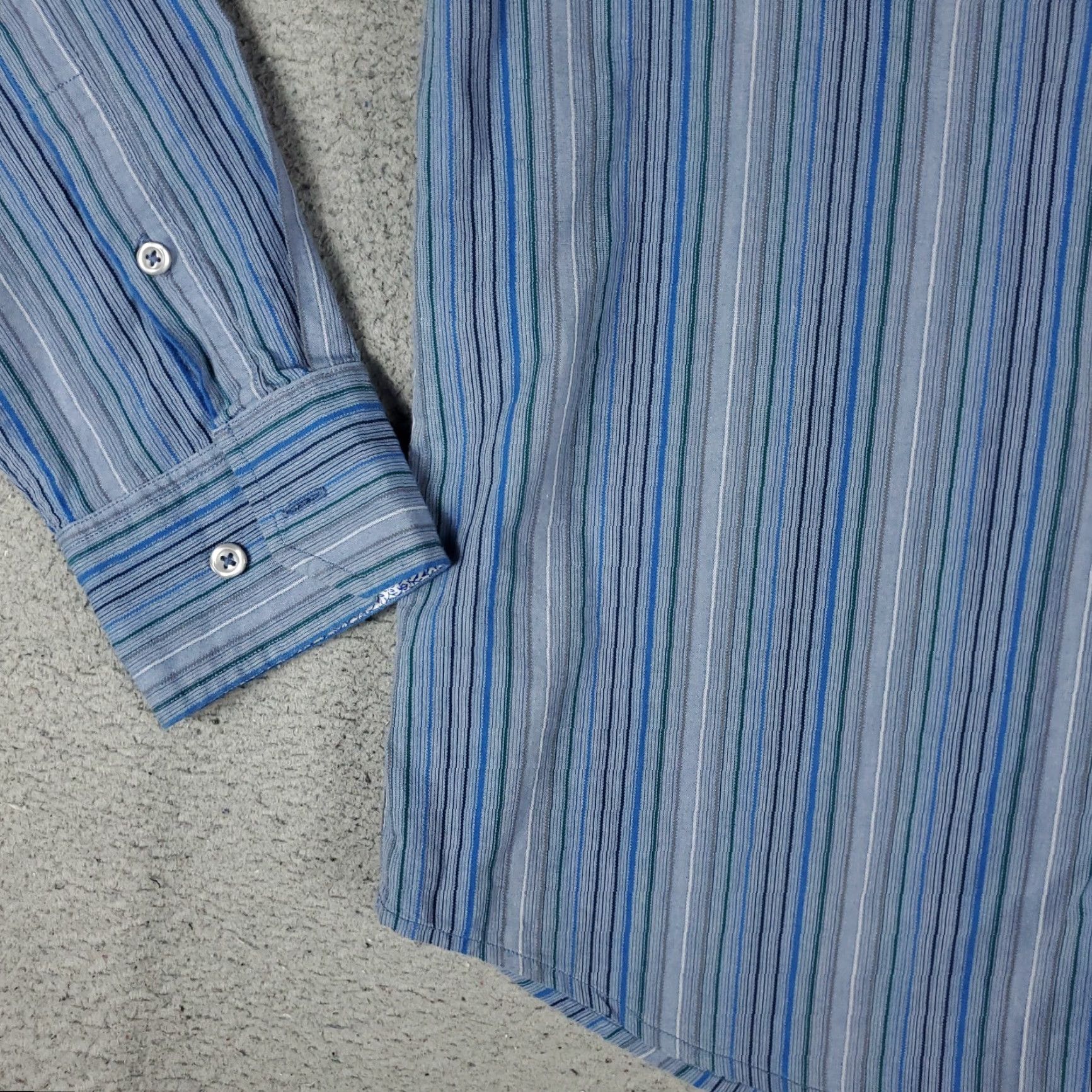 Tommy Bahama Tommy Bahama Shirt Mens Medium Blue Striped Cotton Button-Up Long Sleeve Shirt Size US M / EU 48-50 / 2 - 3 Thumbnail