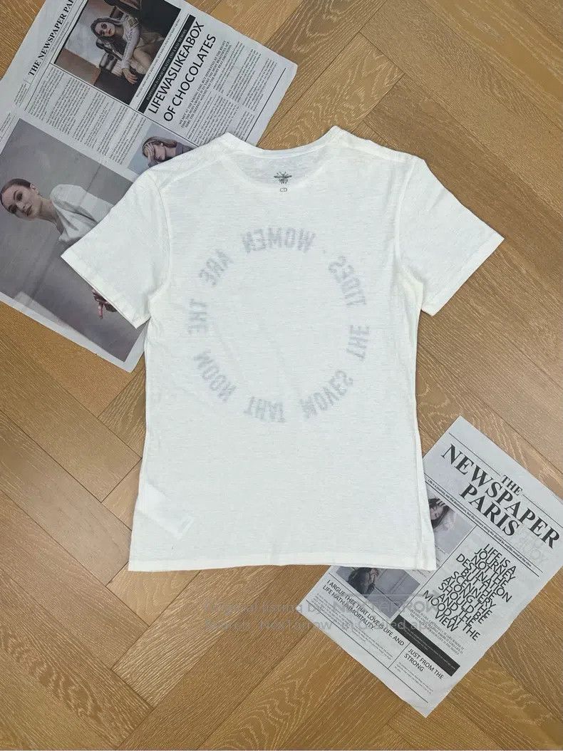 Dior Dior Cotton and linen circle letter casual short-sleeved r Size XS / US 0-2 / IT 36-38 - 2 Thumbnail