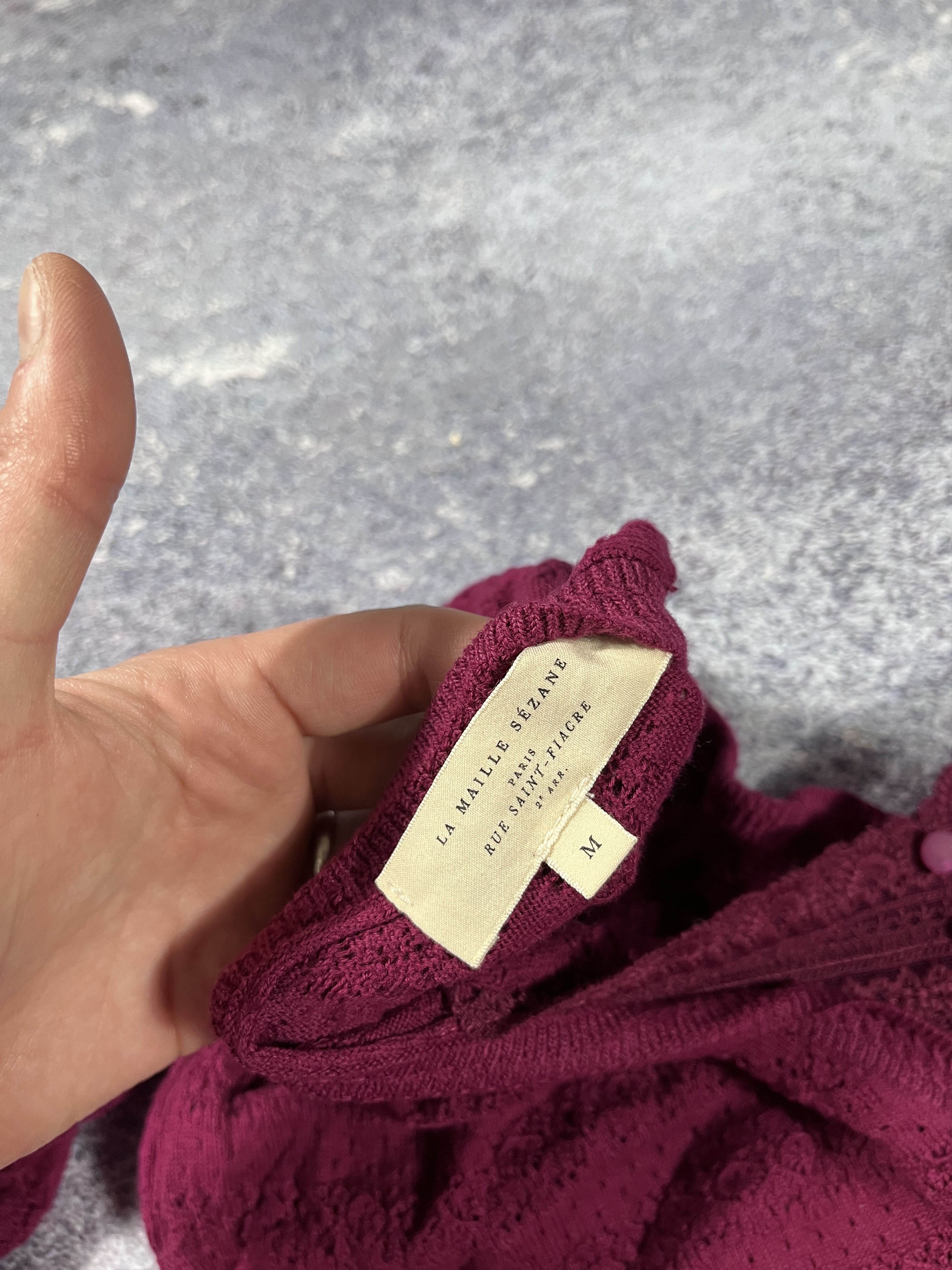 Sezane La Maille Sezane Purple Cotton Cable Knit Sweater Pullover Size M / US 6-8 / IT 42-44 - 9 Thumbnail