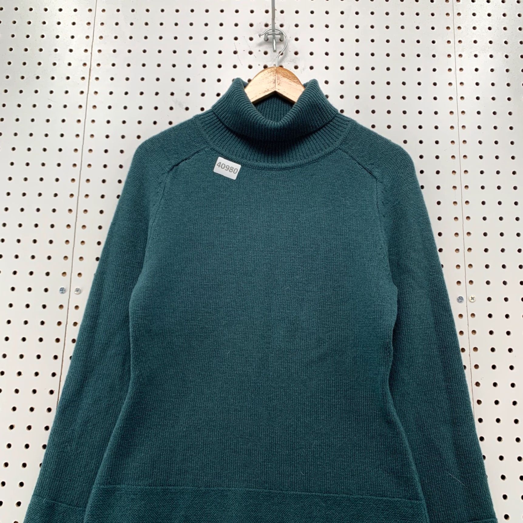 Vintage VINTAGE Marisa Christina Merino Wool Sweater Womens S Green Turtleneck Tight-Knit Long Sleeve 90s Size S / US 4 / IT 40 - 4 Thumbnail