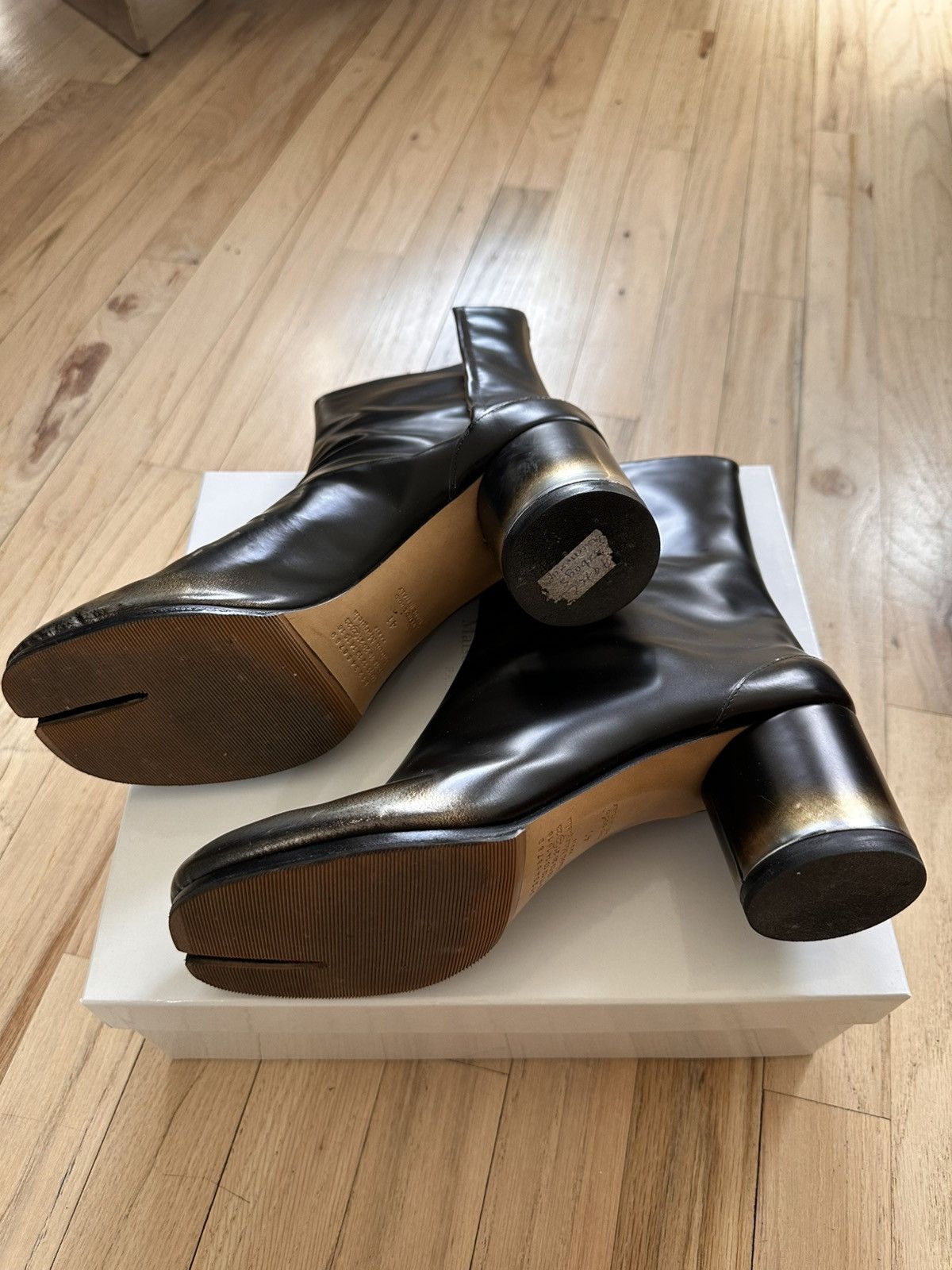 Maison Margiela Tabi Metallic Silver/Gold Ankle Boots Size US 11 / IT 41 - 4 Thumbnail