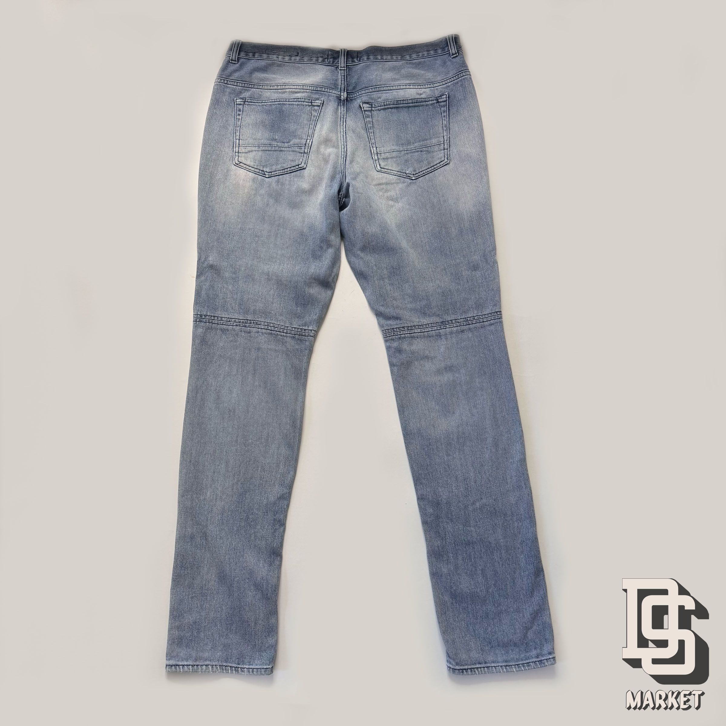 Pacsun PACSUN STACKED SKINNY DISTRESSED BIKER JEANS 32 X 32 BLUE Size US 32 / EU 48 - 4 Thumbnail