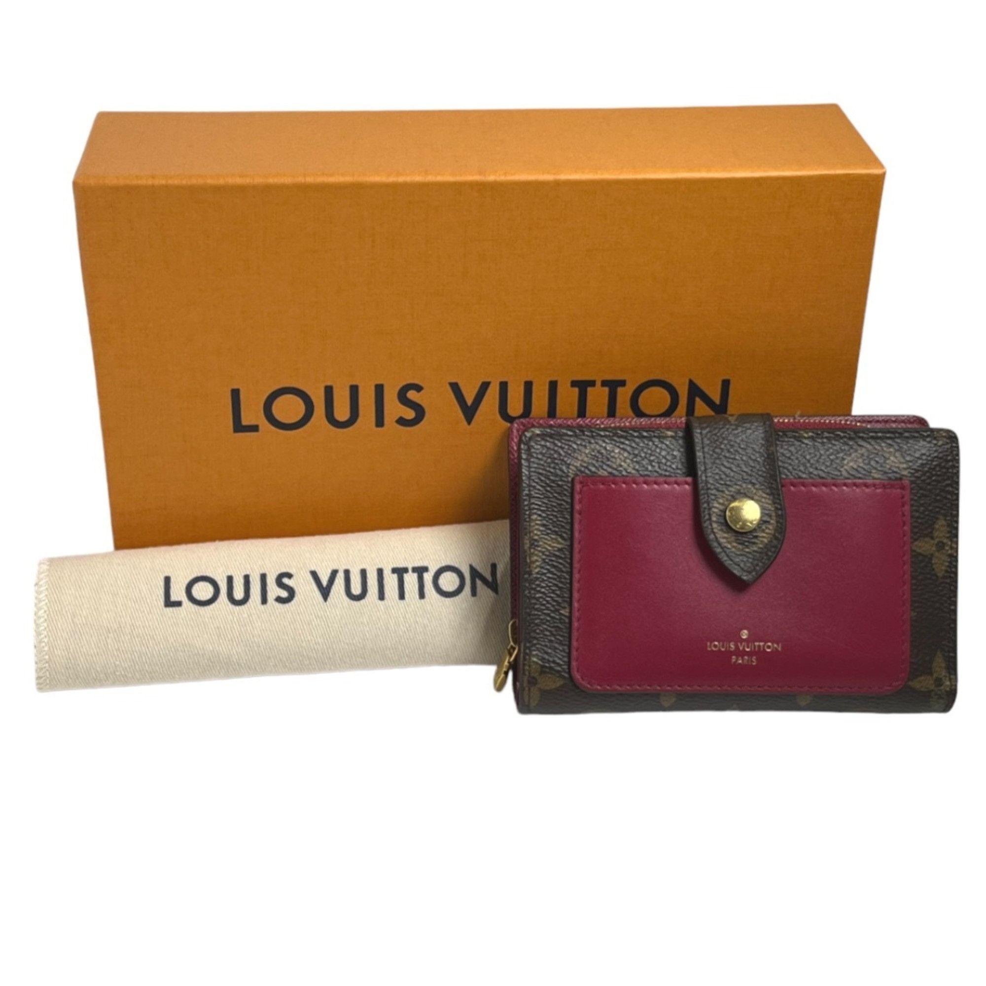 image of Louis Vuitton Bifold Wallet Monogram Portefeuille Juliet M69433 Louis Vuitton Fuchsia Lv, Women's