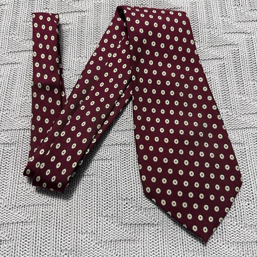 Paul Stuart Paul Stuart maroon floral geometric print silk tie Size ONE SIZE - 1 Thumbnail