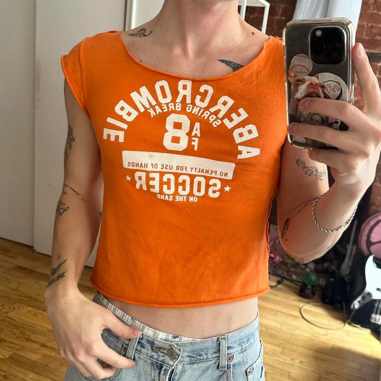 Abercrombie & Fitch × Vintage Y2K Sporty Abercrombie Soccer Number Sleevless Shirt Top Size L / US 10 / IT 46 - 7 Thumbnail