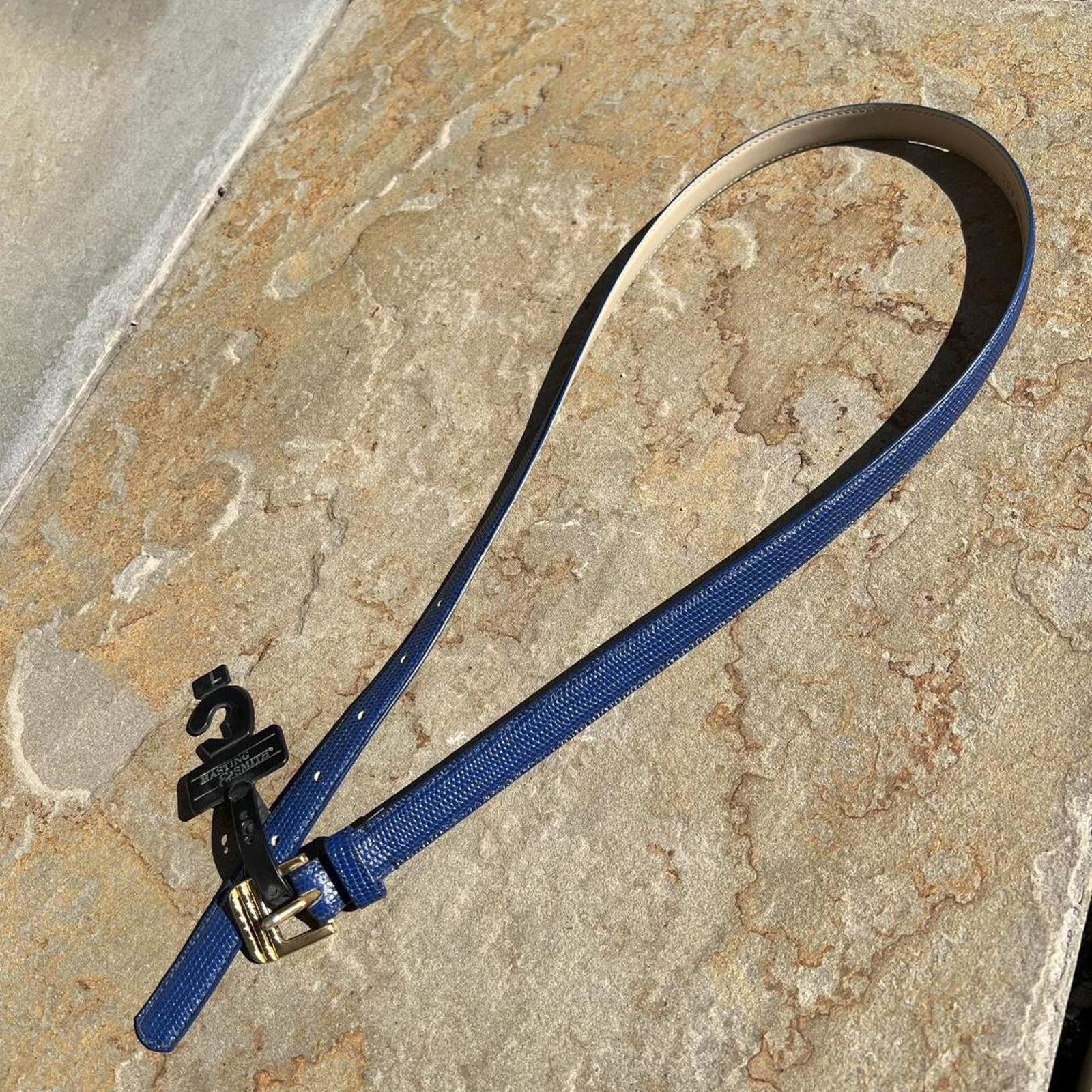 Vintage Vintage 90s Deadstock NWT Blue Lizard Embossed Leather Belt Size ONE SIZE - 1 Thumbnail