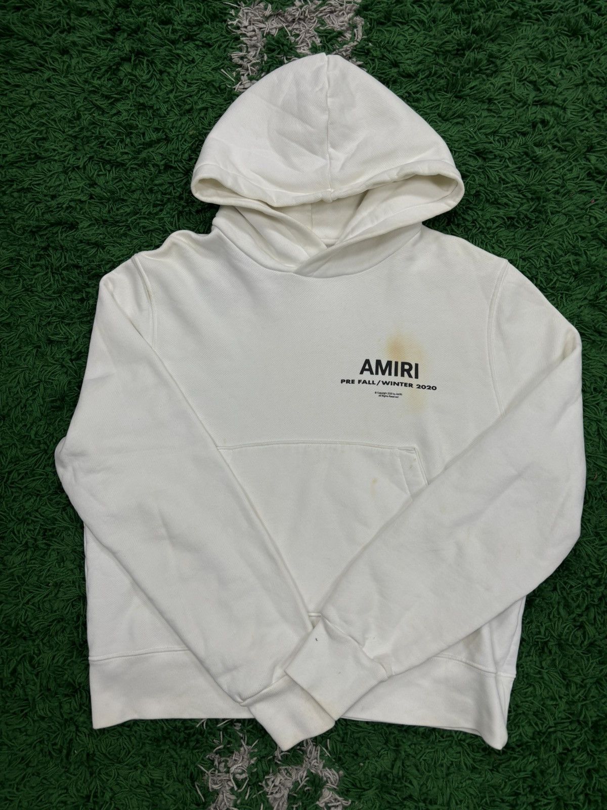 image of Amiri White Logo Hoodie Small, Men's