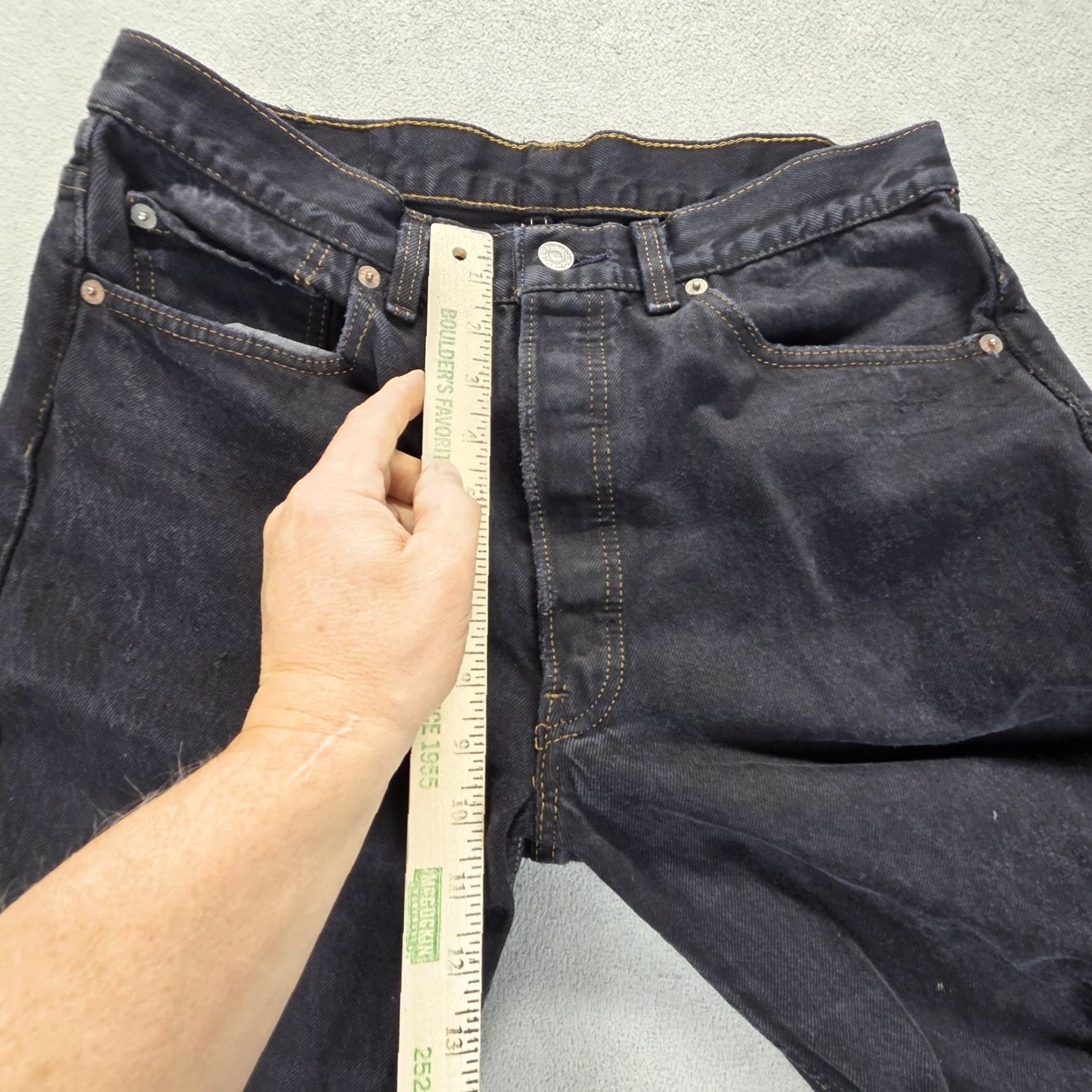 Levi's VTG Levi's 501 Jeans Button USA Distressed Black 29x29 Regular Mens Straight Denim Pants Jeans 501 Relaxed Fit Size US 29 - 7 Thumbnail