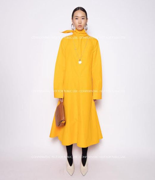 Jil Sander o1w1db10825 Midi Dress in Orange Size M / US 6-8 / IT 42-44 - 3 Thumbnail
