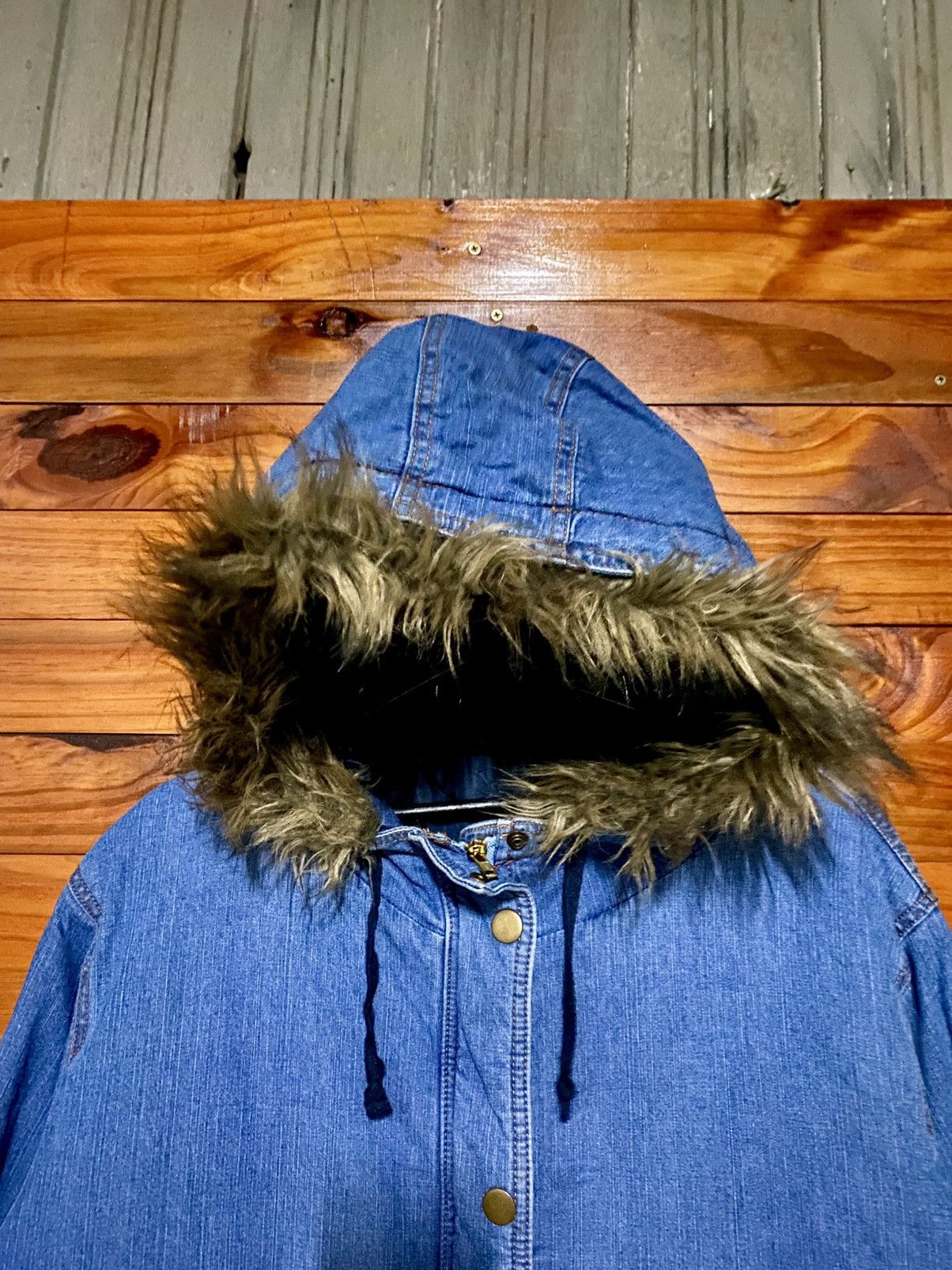 Japanese Brand Vintage Denim Parka Jacket Winter Coat Streetwear Outerwear Size US M / EU 48-50 / 2 - 6 Thumbnail