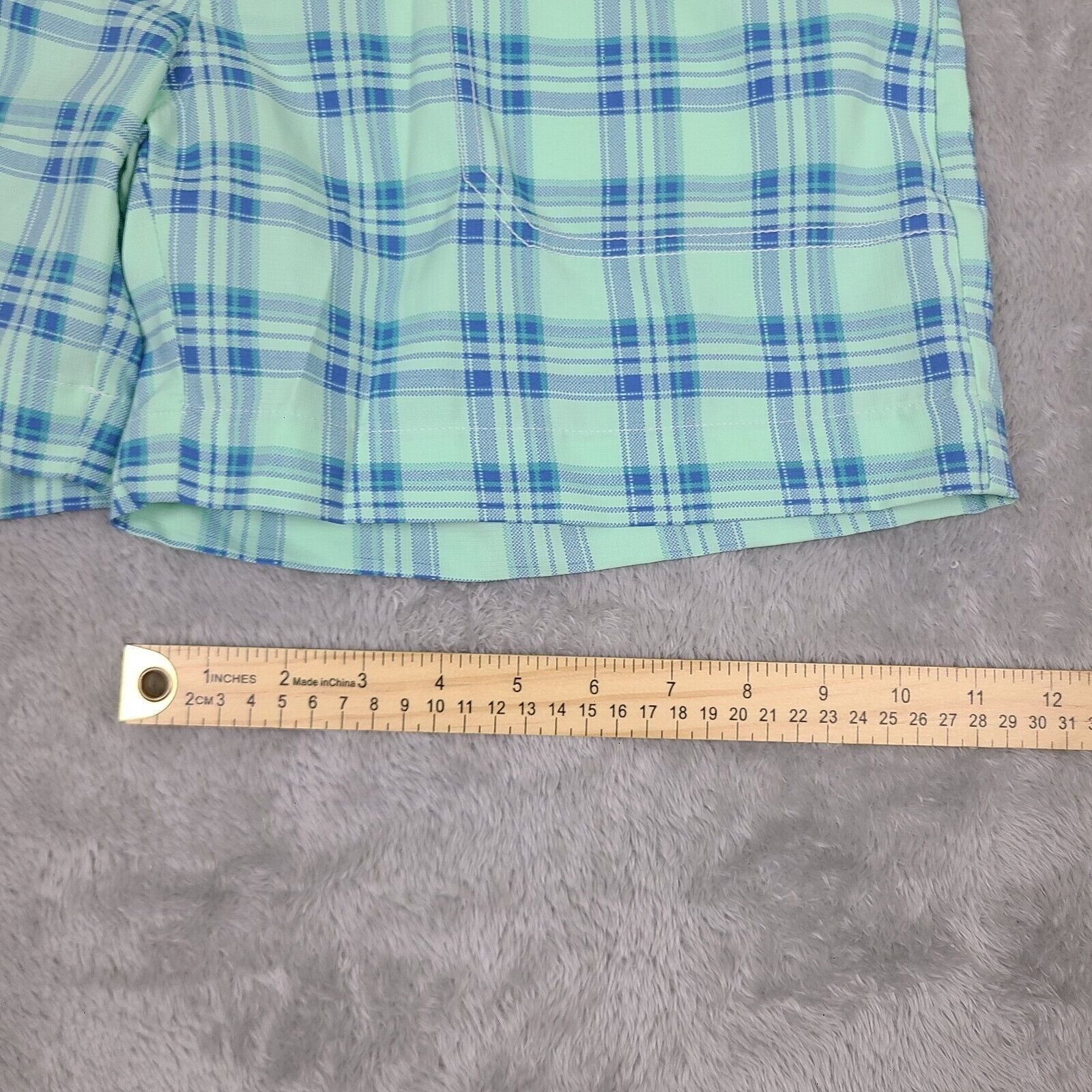 Columbia Columbia Omni Shade Nylon Blue/Green Plaid Hiking Shorts Wom Size 36" / US 14 / IT 50 - 8 Thumbnail