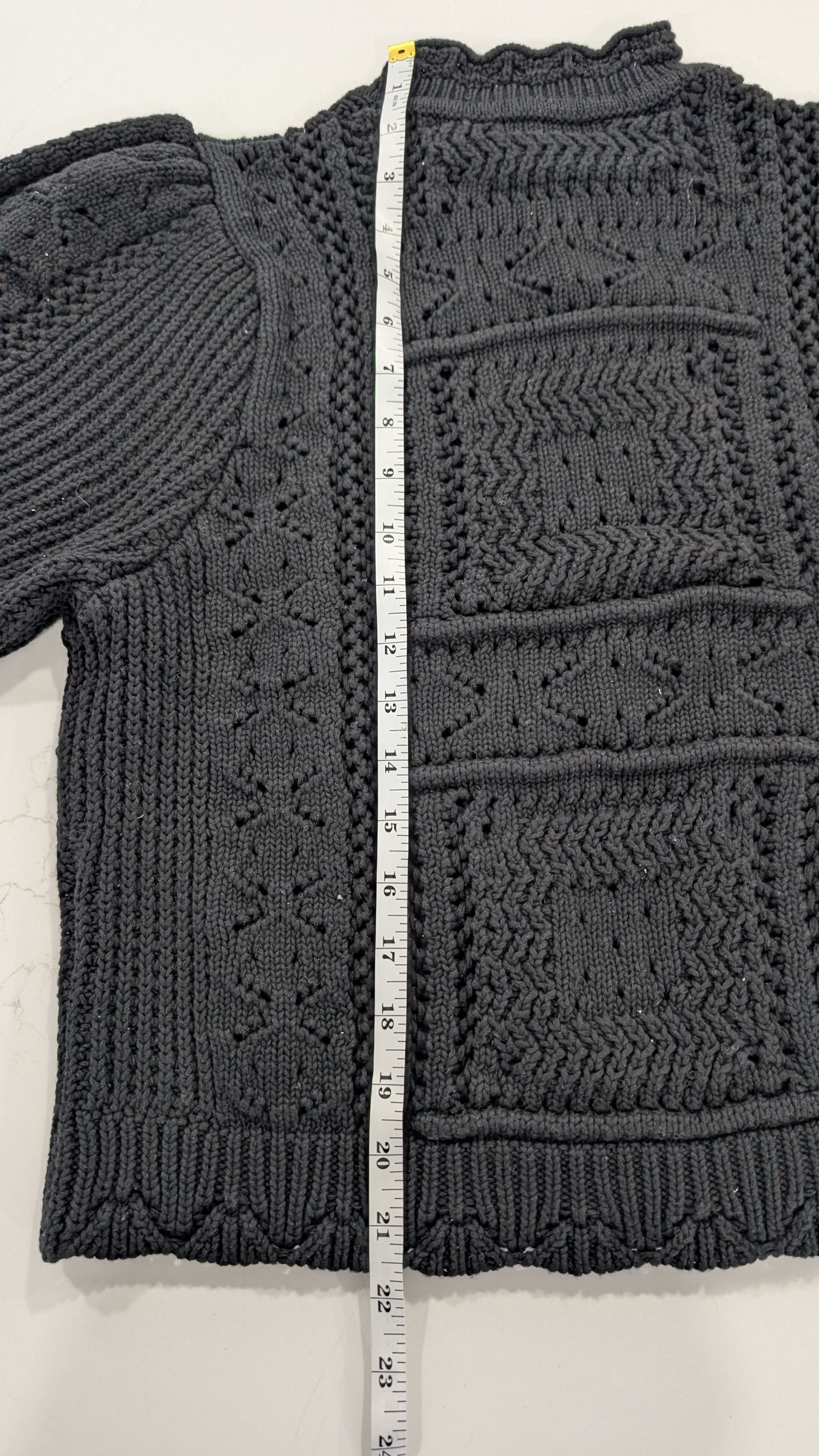 Autumn Cashmere AUTUMN CASHMERE Puff Sleeve Tile Stitch Mock Neck Size M Size M / US 6-8 / IT 42-44 - 10 Thumbnail