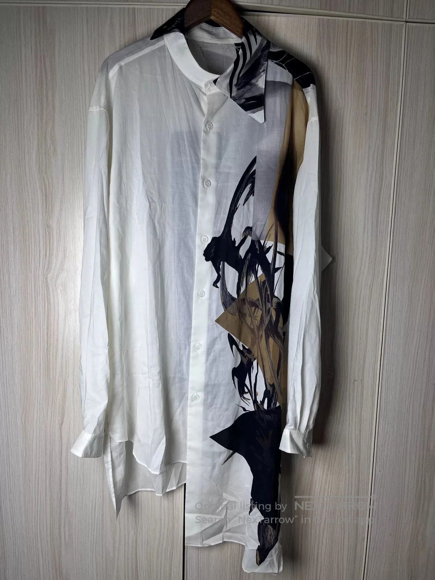 Yohji Yamamoto Asymmetrical Print Shirt.