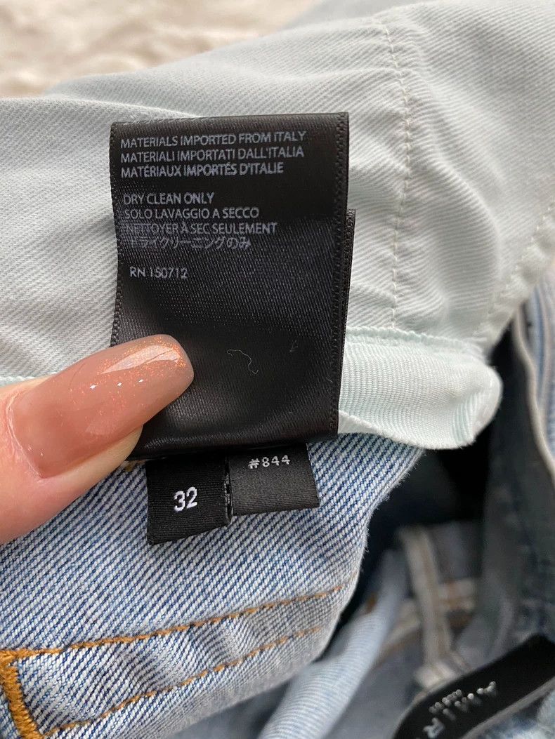 Amiri Amiri Washed Blue Playboy Logo Printed Destroyed Jean Size US 32 / EU 48 - 5 Thumbnail