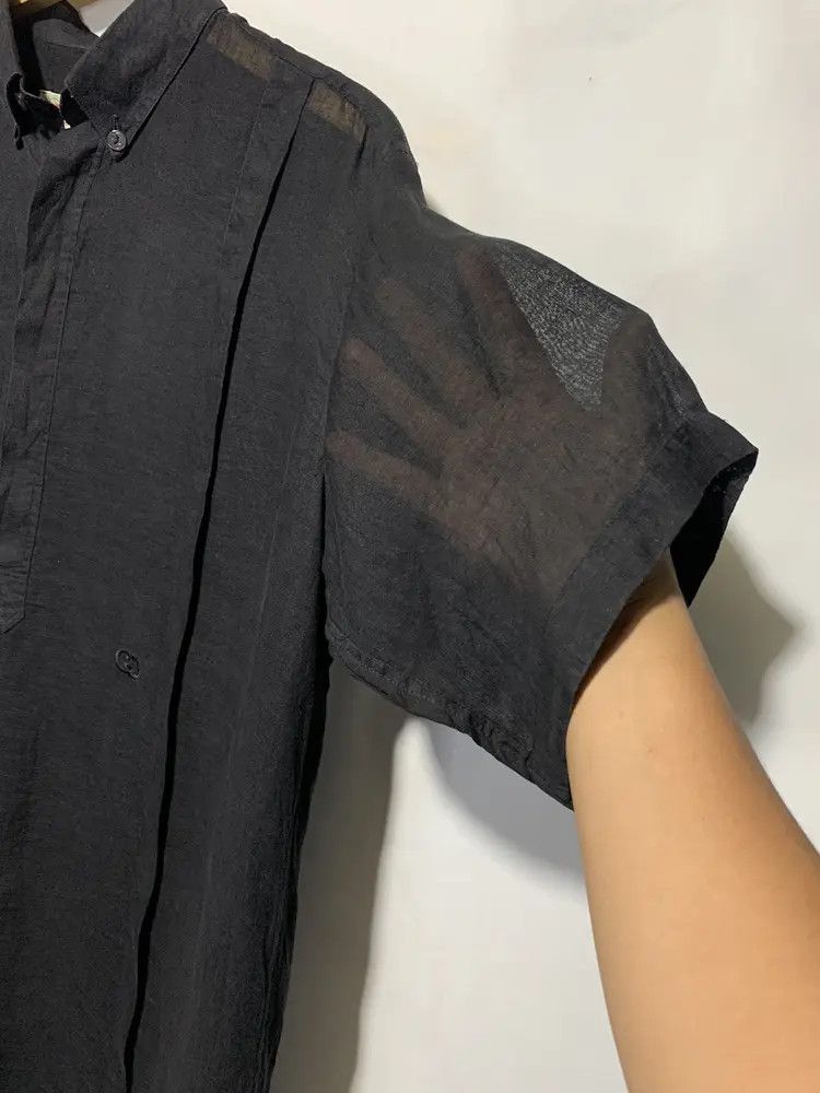 Gucci *RARE* 80s Gucci Linen sheer GG black shirt Size US L / EU 52-54 / 3 - 8 Thumbnail