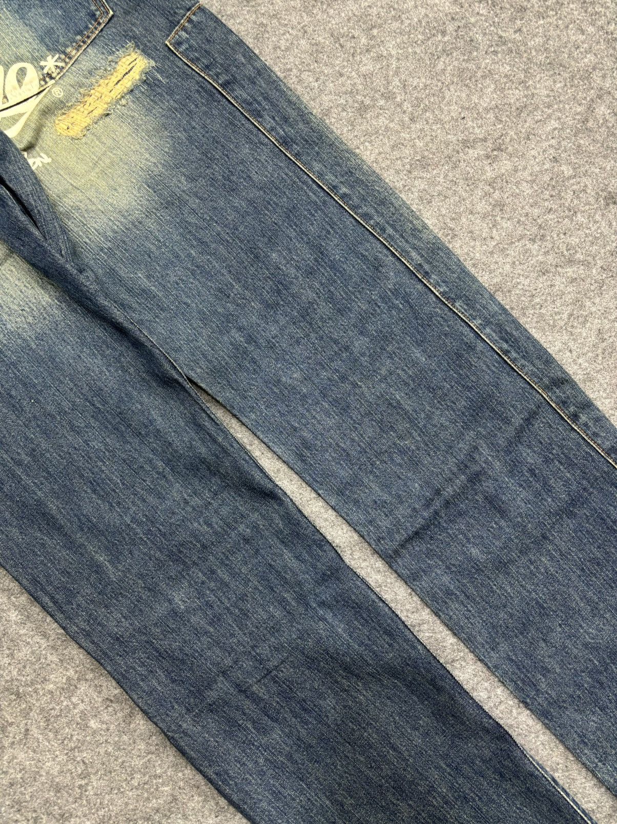 Designer 💥Denim Art💥Artisan MSG Sick Patchwork Stonewash Denim F553 Size US 31 - 21 Thumbnail