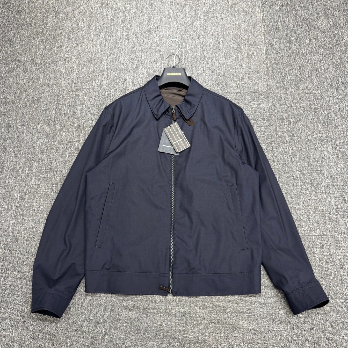 Ermenegildo Zegna Blue Zip-Front Collared Jacket Size US L / EU 52-54 / 3 - 1 Thumbnail