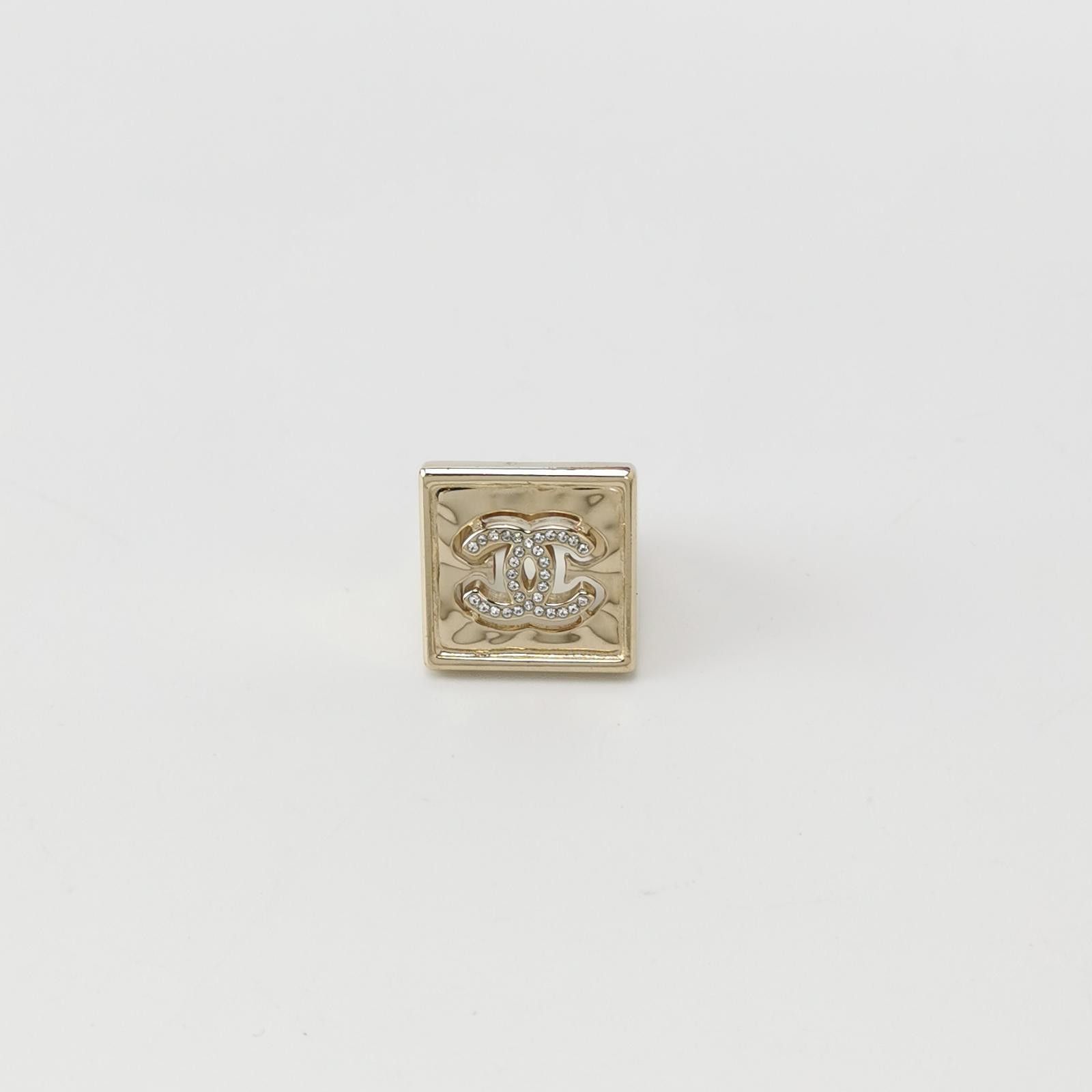 Chanel Chanel (22S) Crystal Letter Double C Square Ring Size 12 -z Size ONE SIZE - 2 Thumbnail