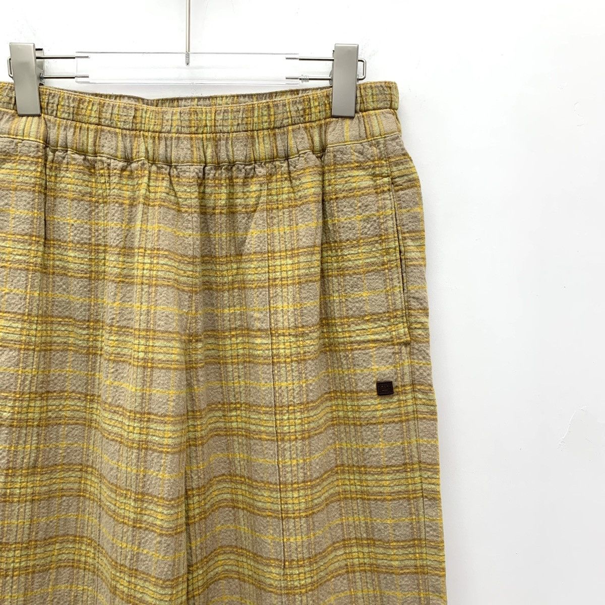 Acne Studios Acne Studios Yellow Plaid Cotton Casual Wide-Leg Pants K26WX Size 26" / US 2 / IT 38 - 3 Thumbnail