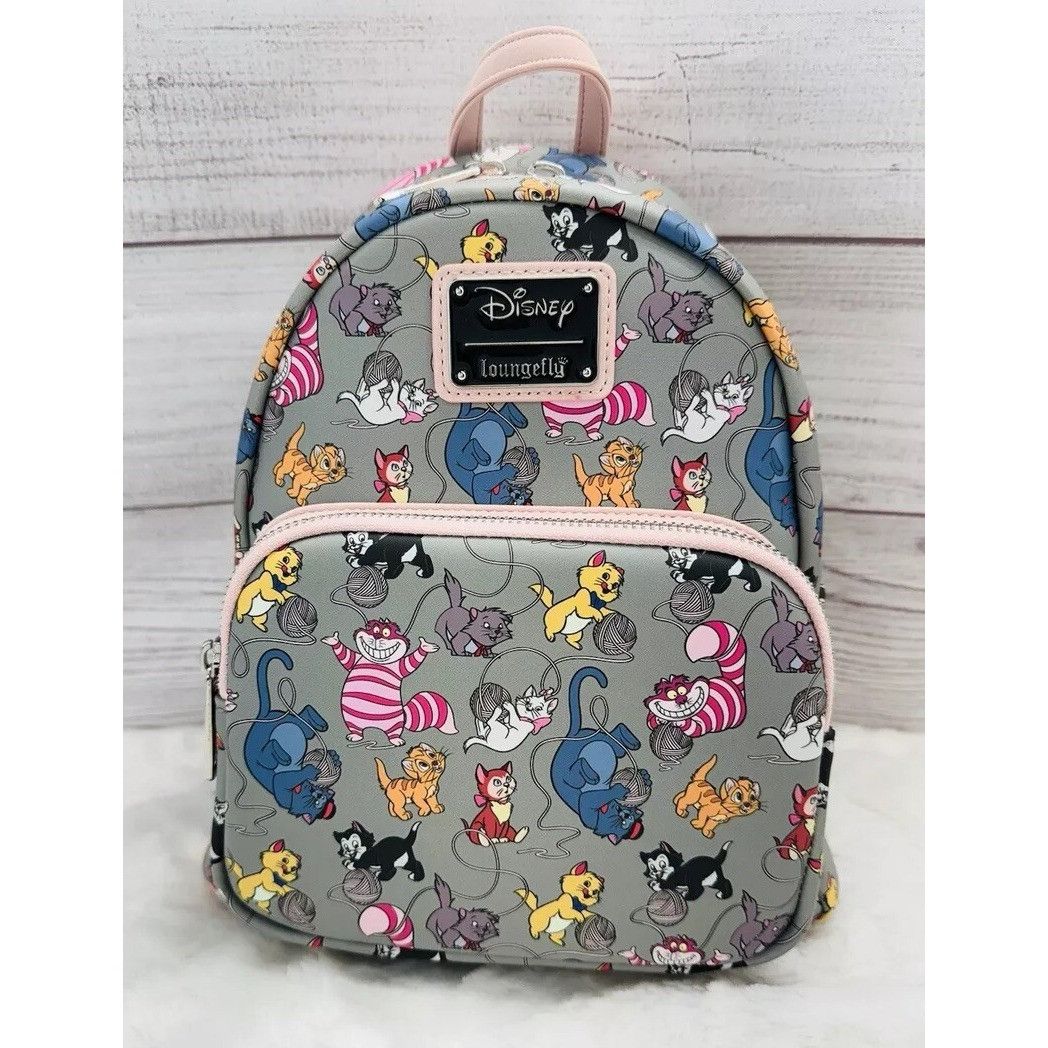 Disney Loungefly Disney Cats Yarn Marie Allover Gray Mini Backpack Size ONE SIZE - 1 Thumbnail