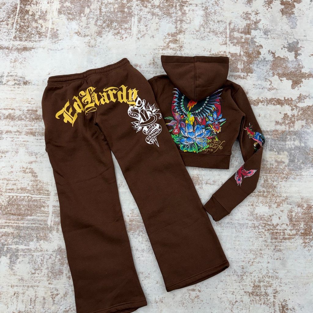 Ed Hardy y2k ED hardy brown tracksuit set XS Size XS / US 0-2 / IT 36-38 - 2 Thumbnail