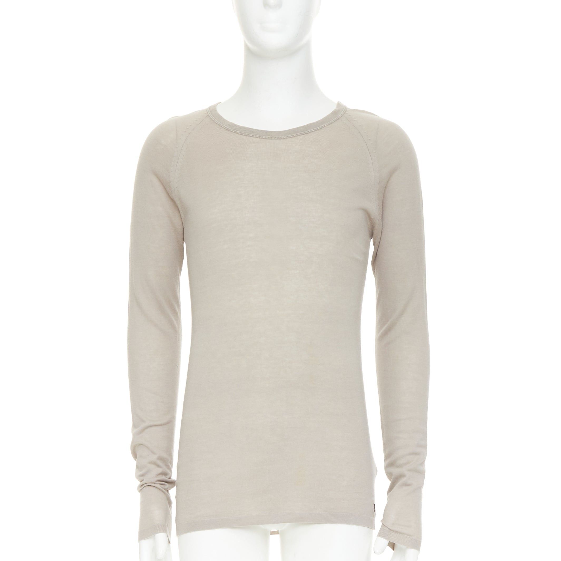 Louis Vuitton LOUIS VUITTON taupe cotton silk LV logo long sleeve fine knit sweater S Size US S / EU 44-46 / 1 - 1 Thumbnail