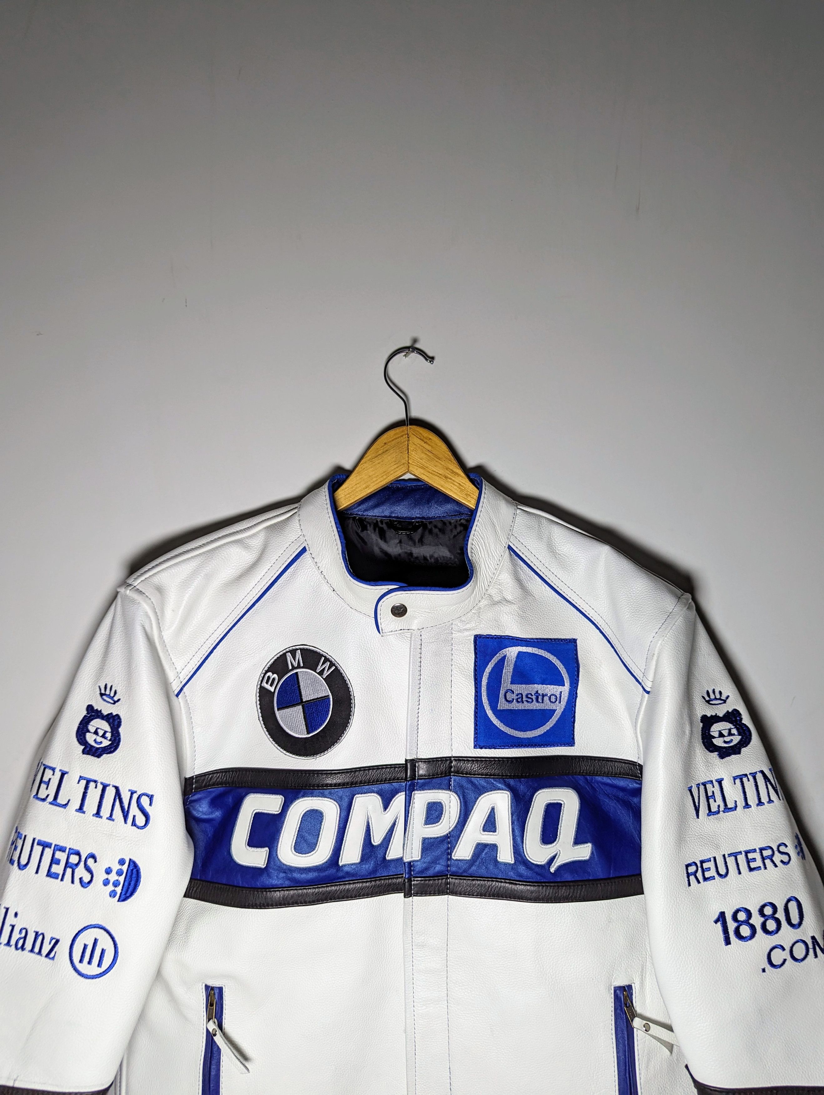 Other 🔥 BMW 💀COMPAQ 90s RACING LEATHER JACKET VINTAGE STREETWEAR Size US XXL / EU 58 / 5 - 5 Thumbnail
