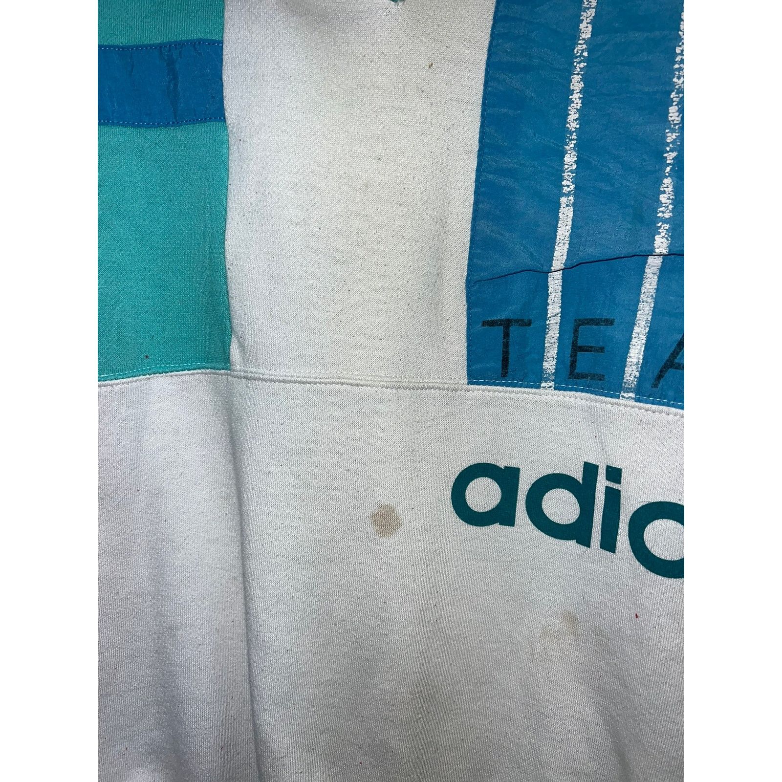 Vintage Vintage Team Adidas Sweatshirt 3 Striped White Crewneck M Size M / US 6-8 / IT 42-44 - 3 Thumbnail
