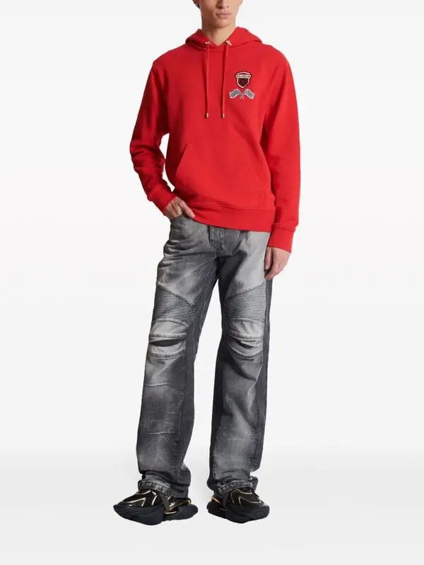 Balmain o1s1wg110925 Racing Hoodie in Red Size US S / EU 44-46 / 1 - 2 Thumbnail