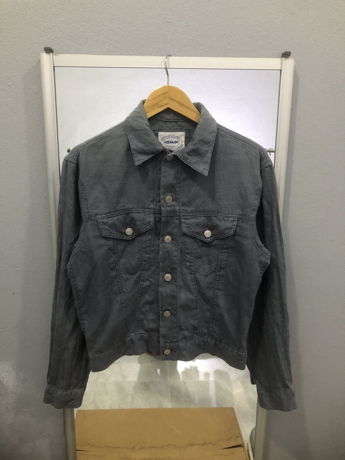 Japanese Brand Valman Japan 100% Linen Denim Style Trucker Jacket Size US XS / EU 42 / 0 - 1 Thumbnail