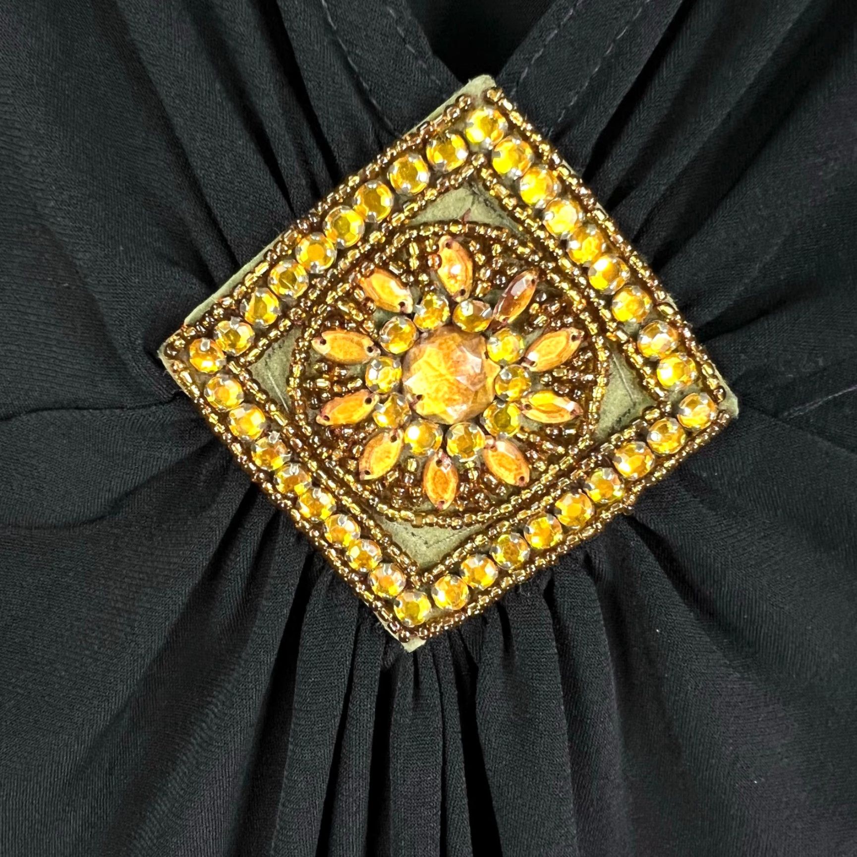 Vintage JFW Just For Wraps Embellished Ruched Tank Top JR's Size L Black Womens Size L / US 10 / IT 46 - 4 Thumbnail