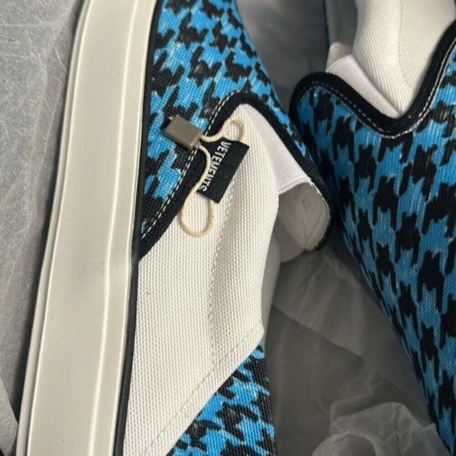 Vetements Vetements Baboush Slip On Blue houndstooth canvas sneakrs Size US 9 / IT 39 - 7 Thumbnail