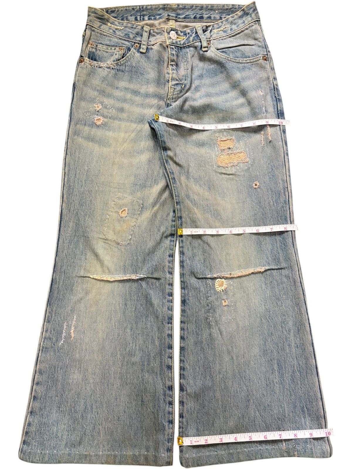 ATSURO TAYAMA Vintage Atsuro Tayama Mud Wash Distress Flare Jeans Size 28" / US 6 / IT 42 - 8 Thumbnail