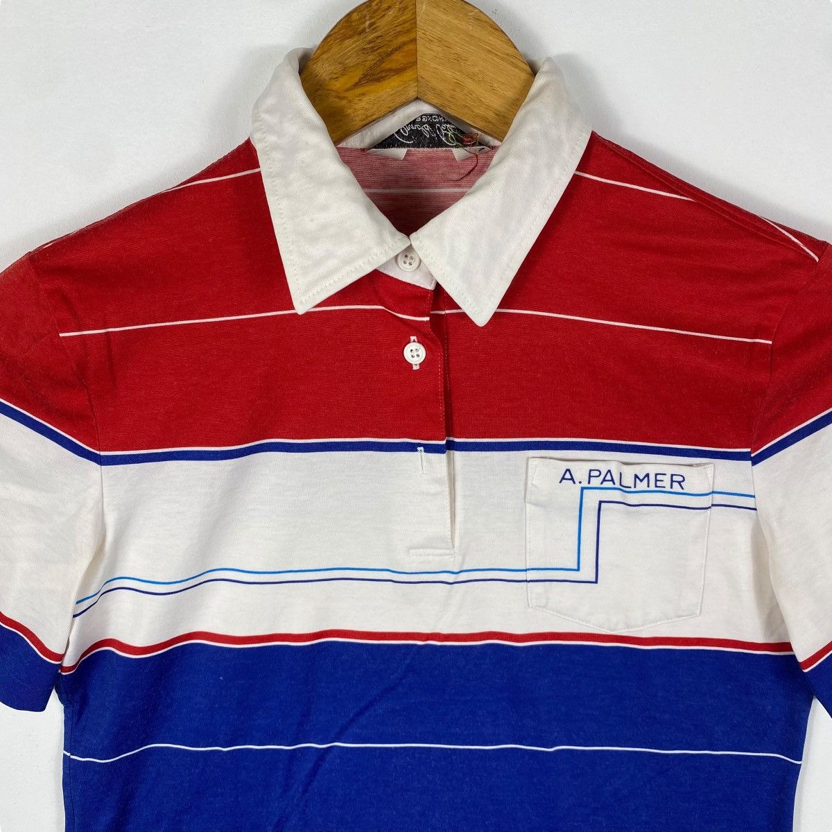 RENOWN Vintage 70's ARNOLD PALMER RENOWN Tri-Colours Striped Polo Size US M / EU 48-50 / 2 - 2 Thumbnail