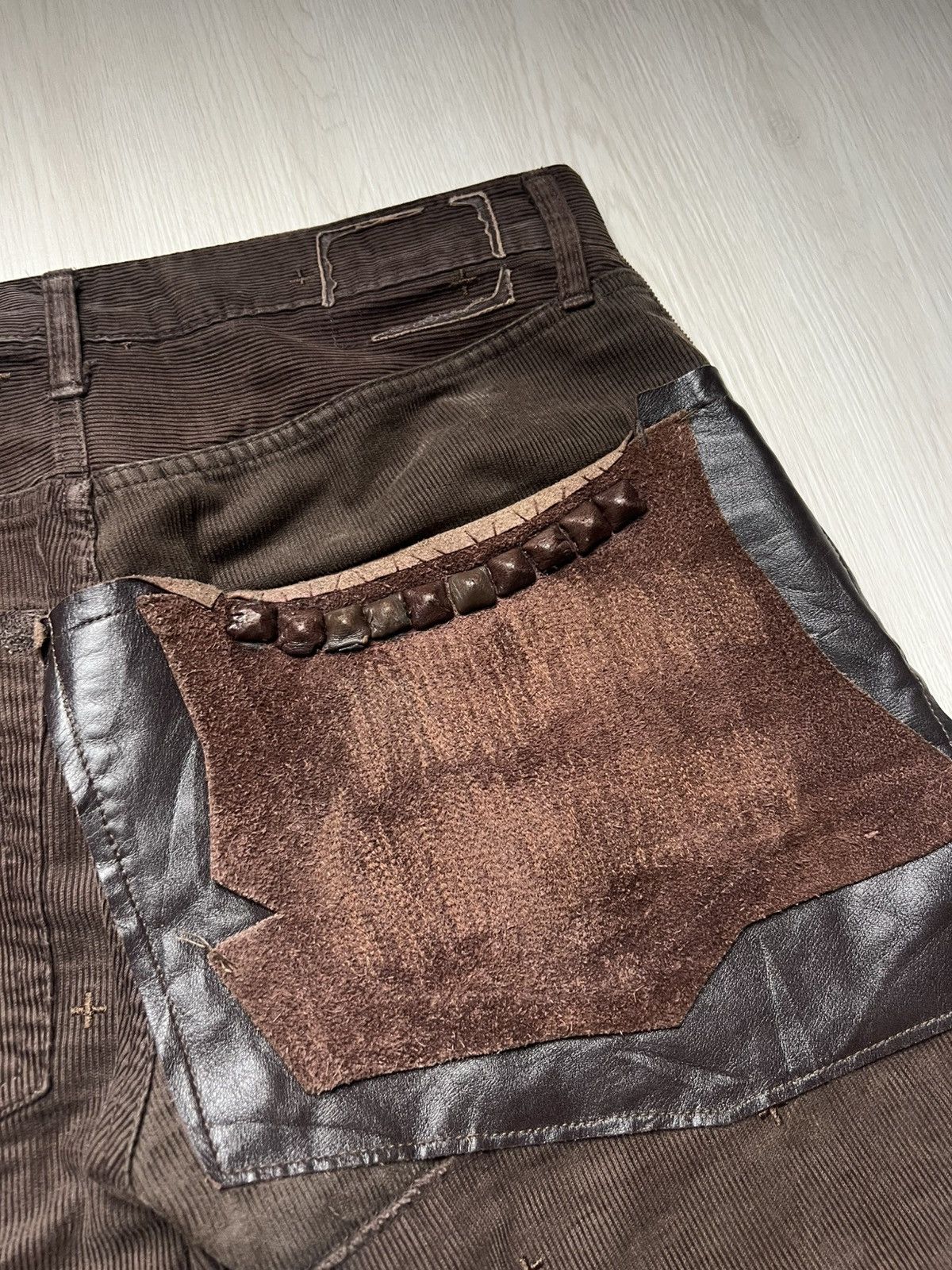NADA Rebirth To Tabura Rasa Boro Leather Pocket Like Undercover Size US 31 - 5 Thumbnail