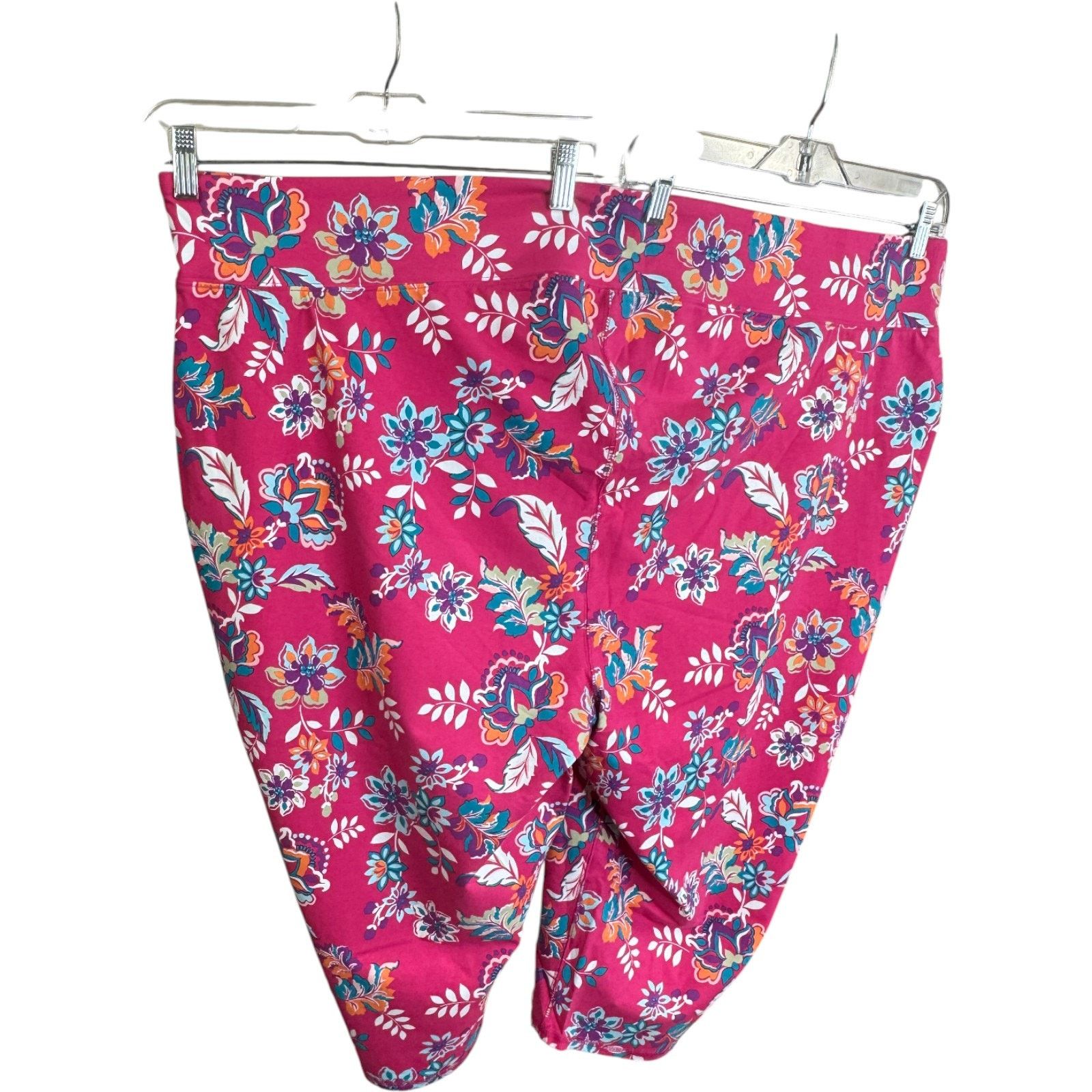 Other Sport Savvy Regular Printed Jersey Capri Pink Floral 5X Size 37" - 10 Thumbnail