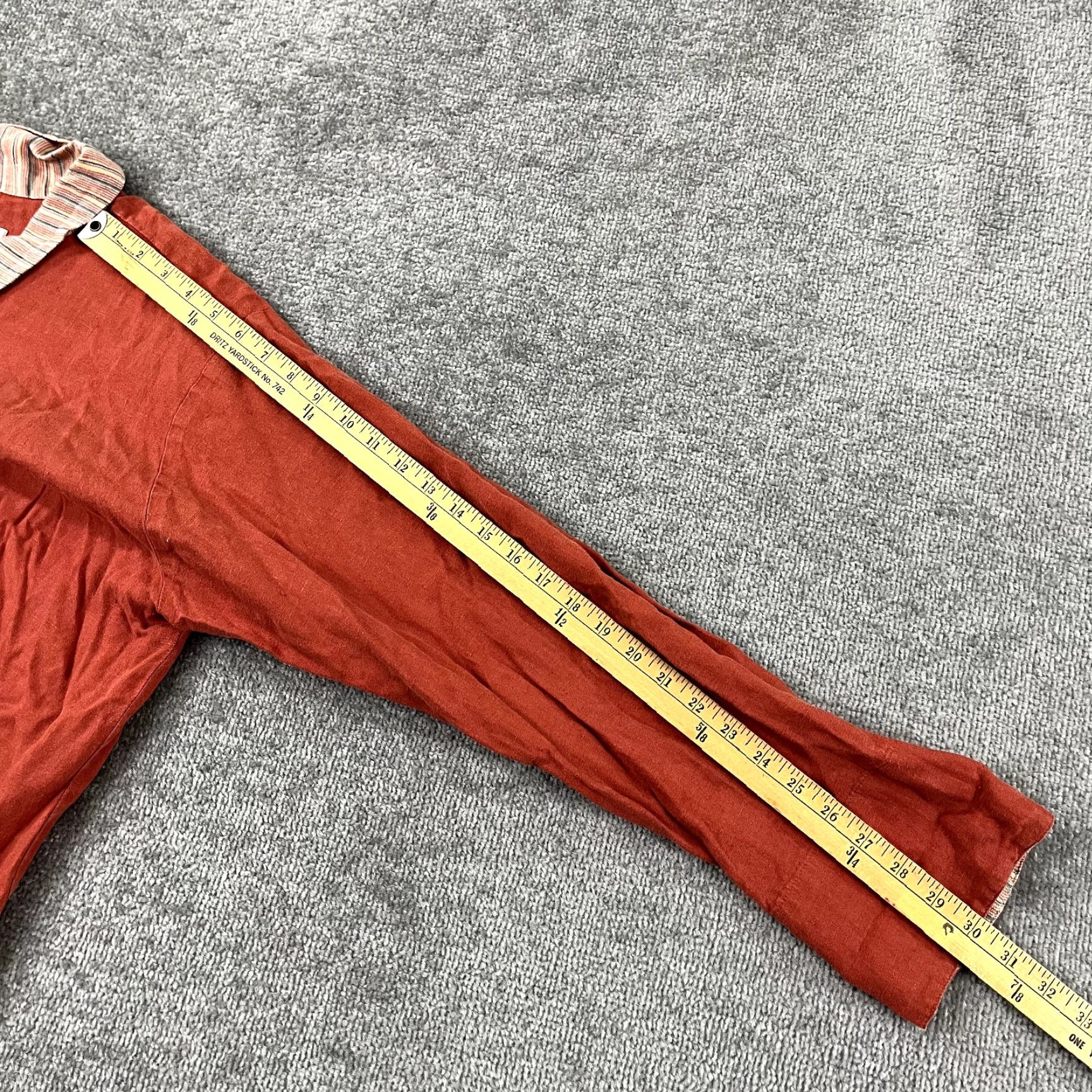 FLAX FLAX Shirt Womens Medium Orange Striped 100% Linen Tunic Top Lagenlook Button Up Size M / US 6-8 / IT 42-44 - 5 Thumbnail