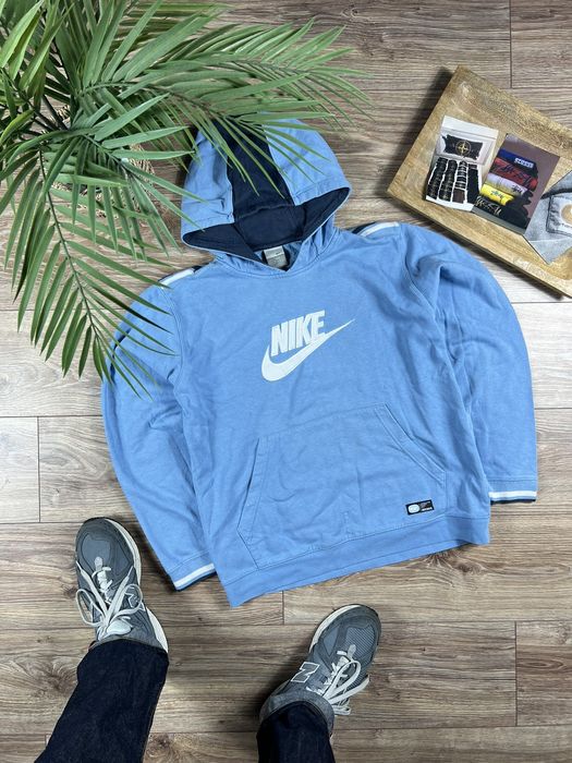 Vintage light blue nike hoodie hot sale