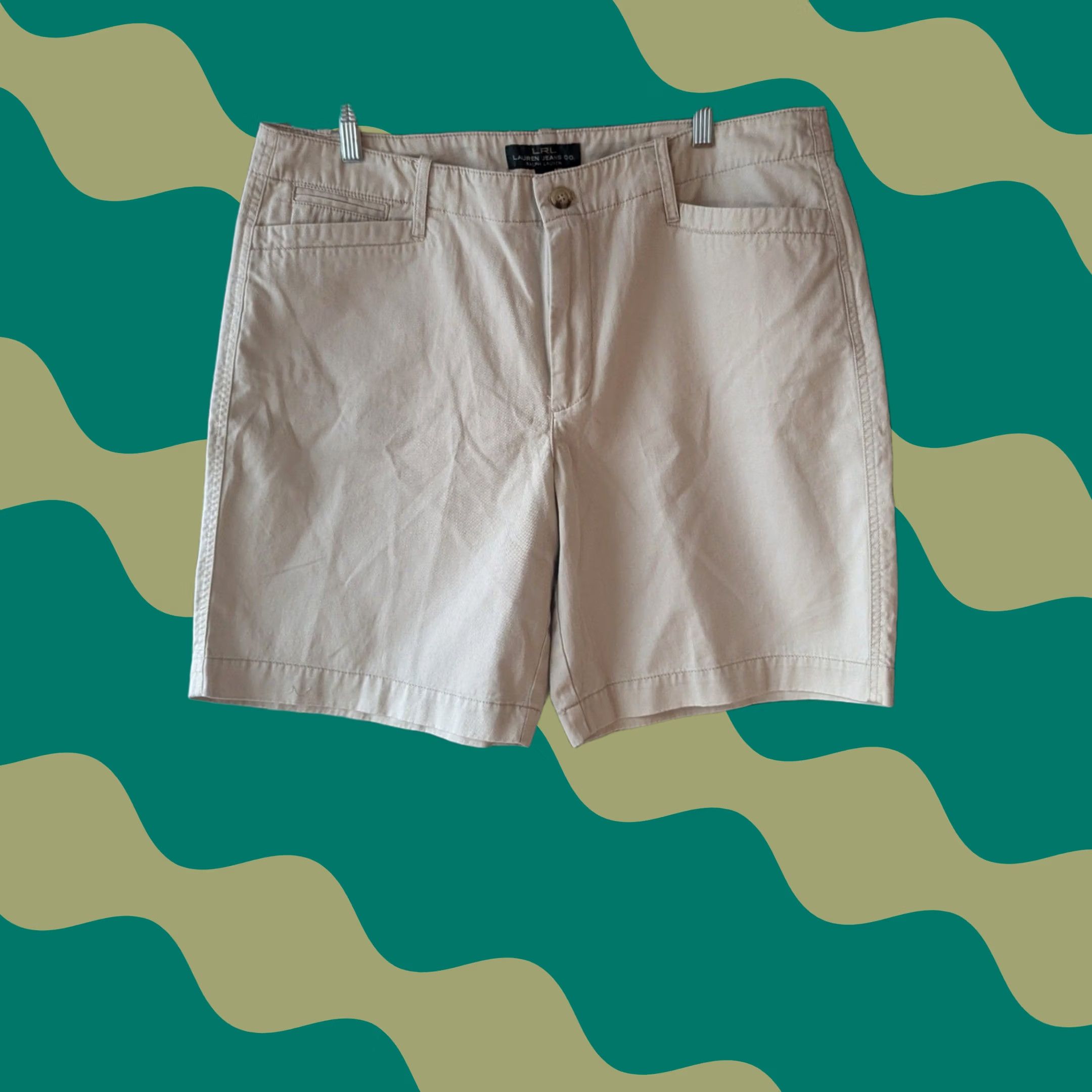 Ralph Lauren Lauren Ralph Lauren Chino Shorts Beige Cotton Twill Womens 16 Modest Minimalist Size 38" / US 16 / IT 52 - 1 Thumbnail