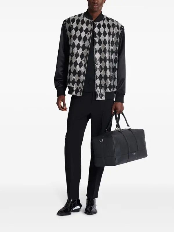 Balmain o1s1wg111025 Embellished Bomber Jacket in Black Size US L / EU 52-54 / 3 - 2 Thumbnail