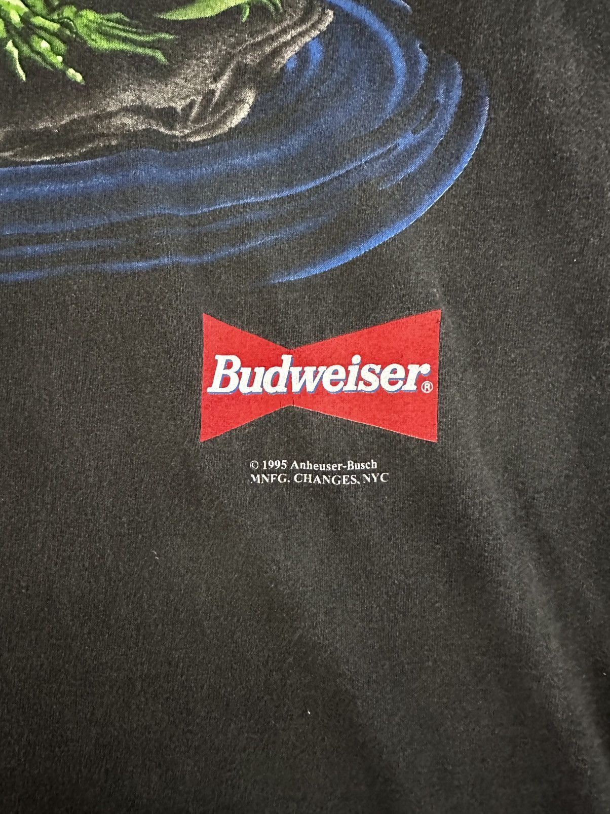 Vintage Very Rare 1995 Black Vintage Budweiser Frog T-Shirt Size US XL / EU 56 / 4 - 4 Thumbnail