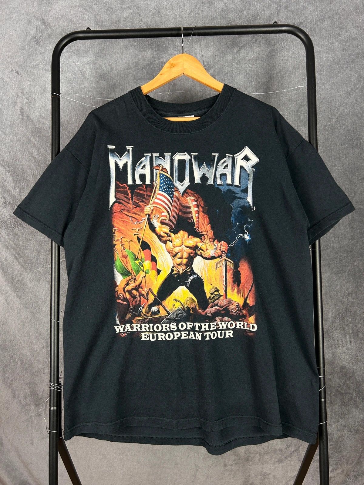 Fruit Of The Loom × Vintage Man of War Warriors World European tour vintage tee Size US XL / EU 56 / 4 - 1 Thumbnail